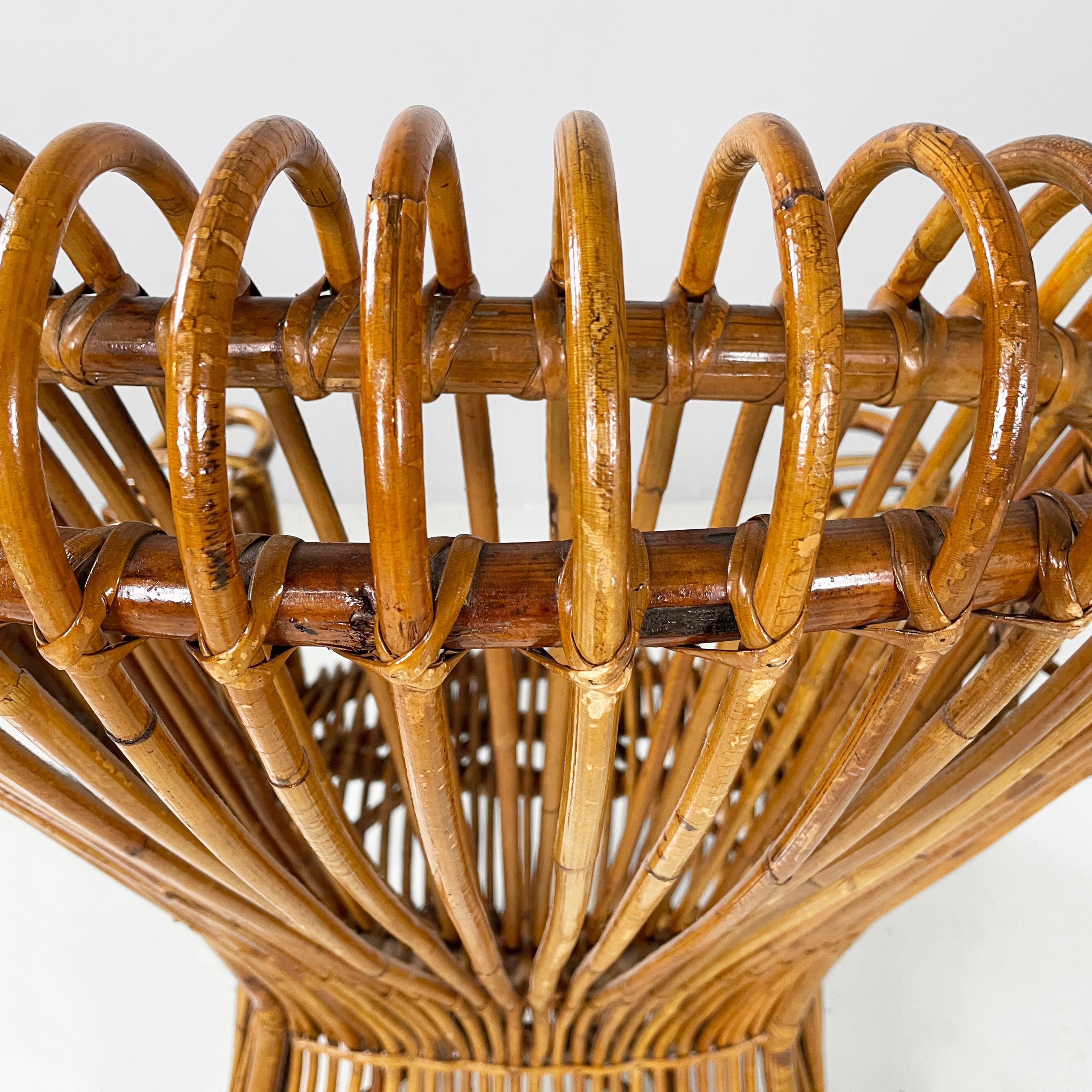 Italian mid-century modern rattan armchair by Antonio Dal Vera, 1960s For Sale 8