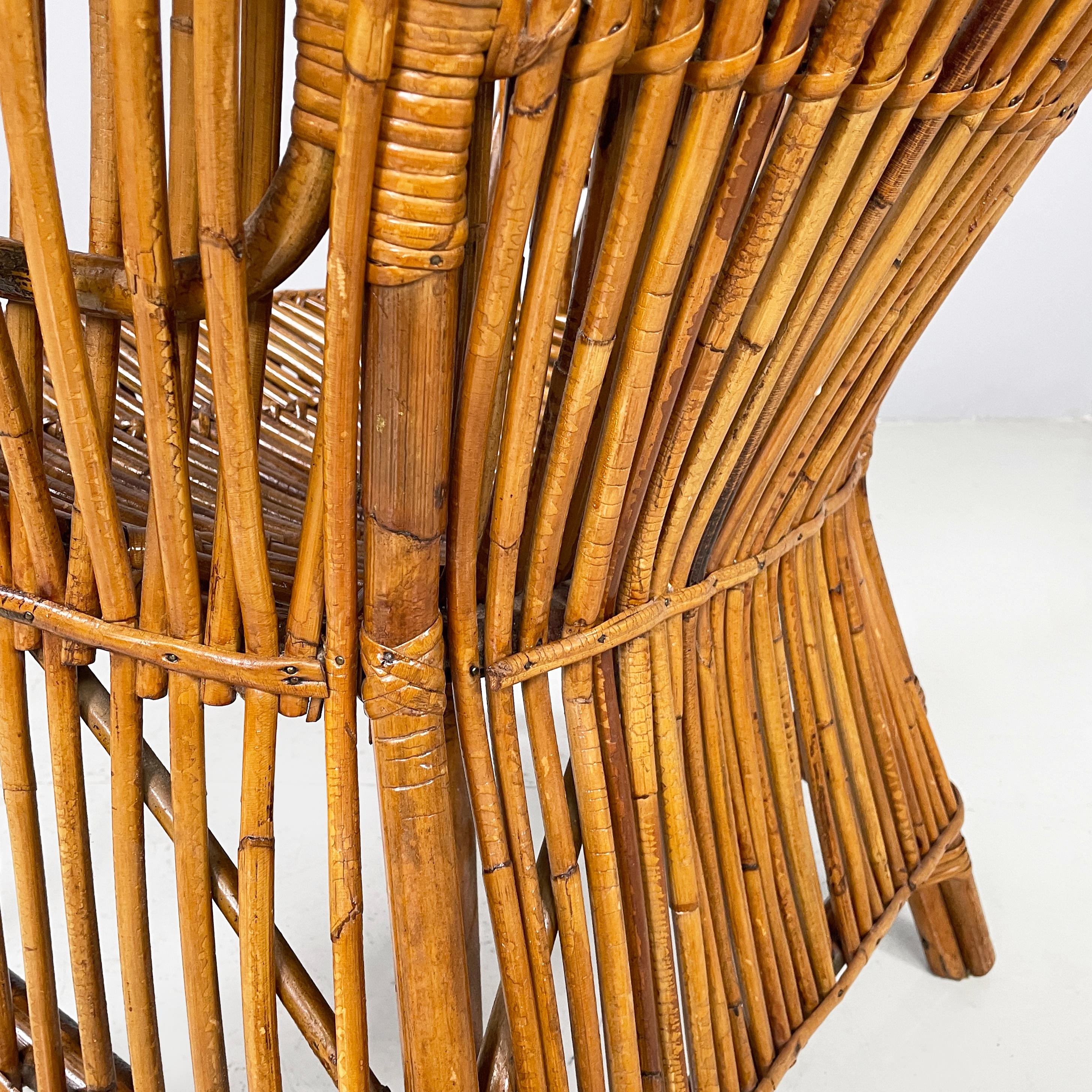Italian mid-century modern rattan armchair by Antonio Dal Vera, 1960s For Sale 9