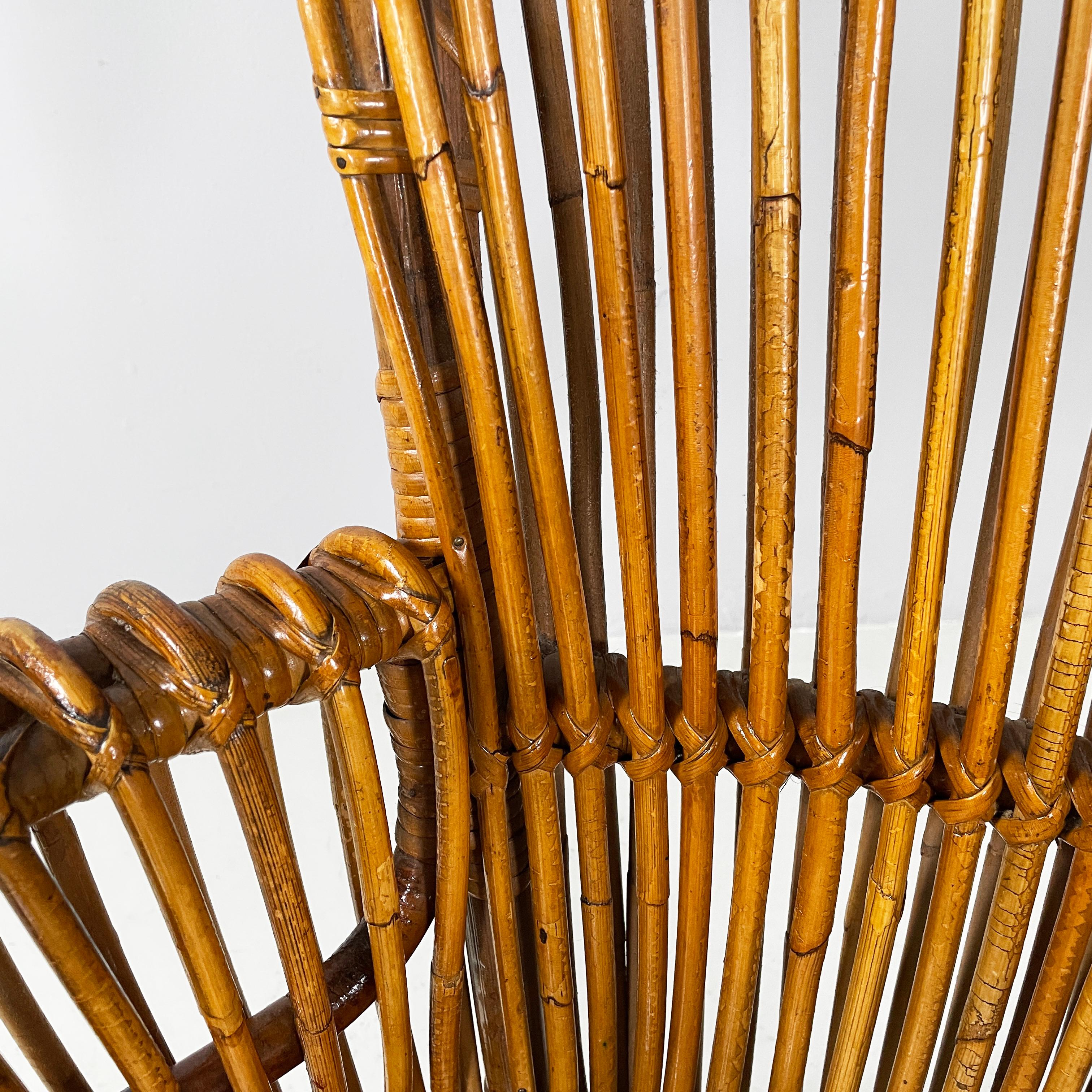 Italian mid-century modern rattan armchair by Antonio Dal Vera, 1960s For Sale 1