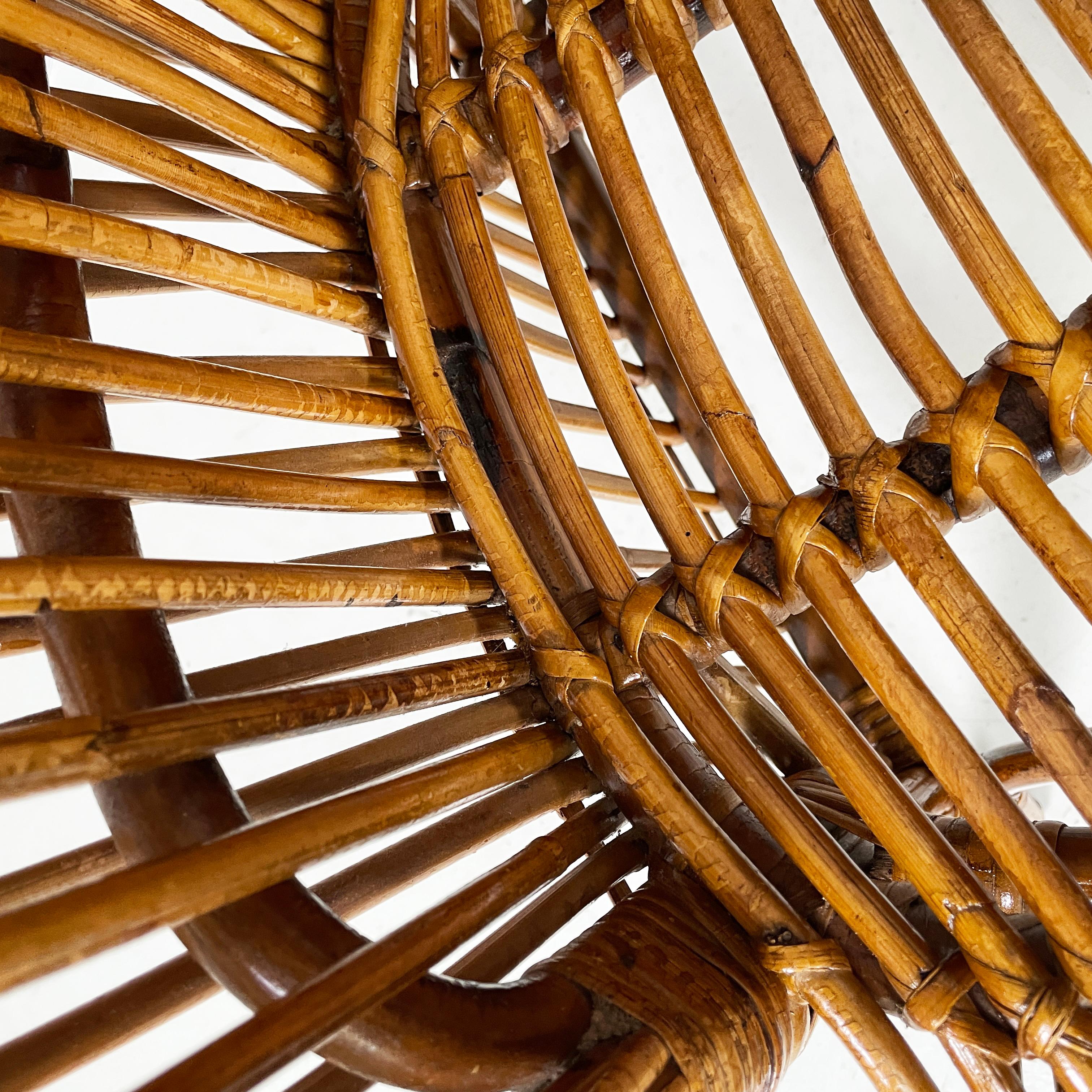 Italian mid-century modern rattan armchair by Antonio Dal Vera, 1960s For Sale 2