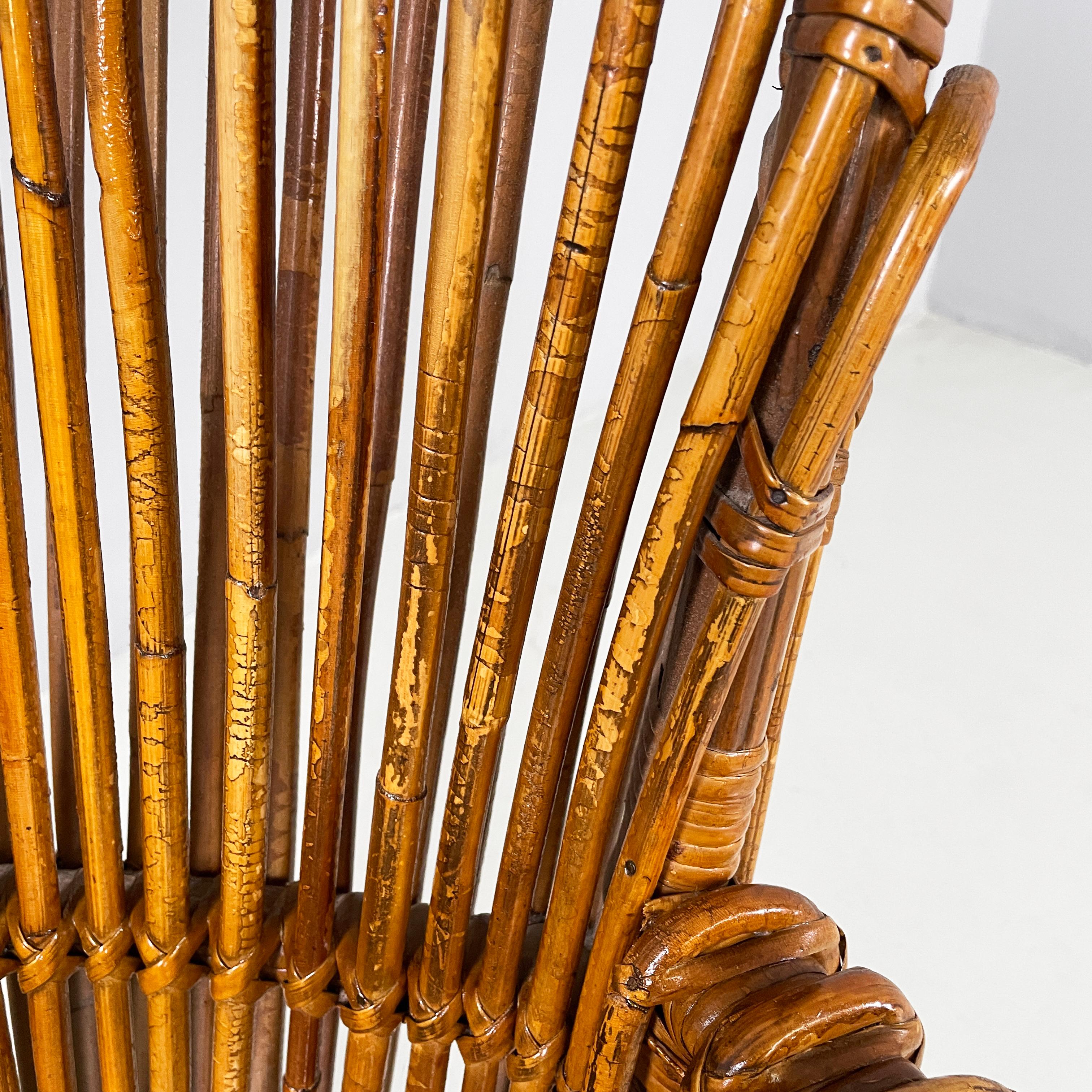 Italian mid-century modern rattan armchair by Antonio Dal Vera, 1960s For Sale 3