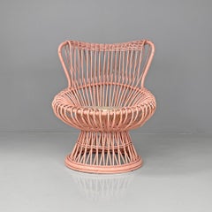 Fauteuil en rotin italien moderne du milieu du siècle Margherita Albini pour Bonacina, années 1950