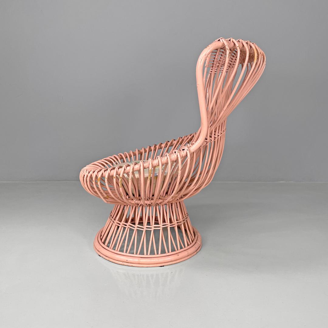 Mid-Century Modern Fauteuil en rotin italien moderne du milieu du siècle Margherita Albini pour Bonacina, années 1950