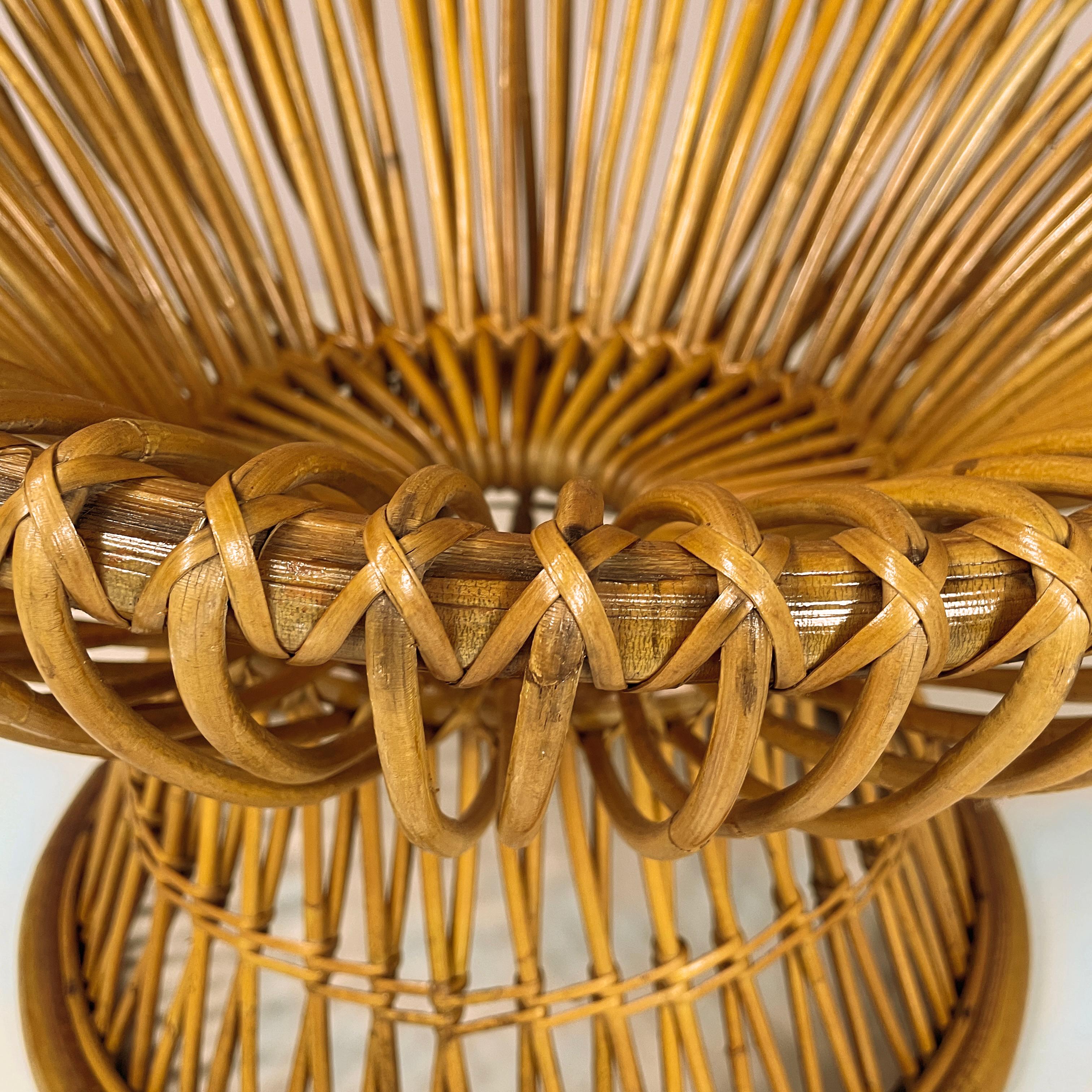 Italian mid-century modern Rattan armchair Margherita by Albini Bonacina, 1950s 4