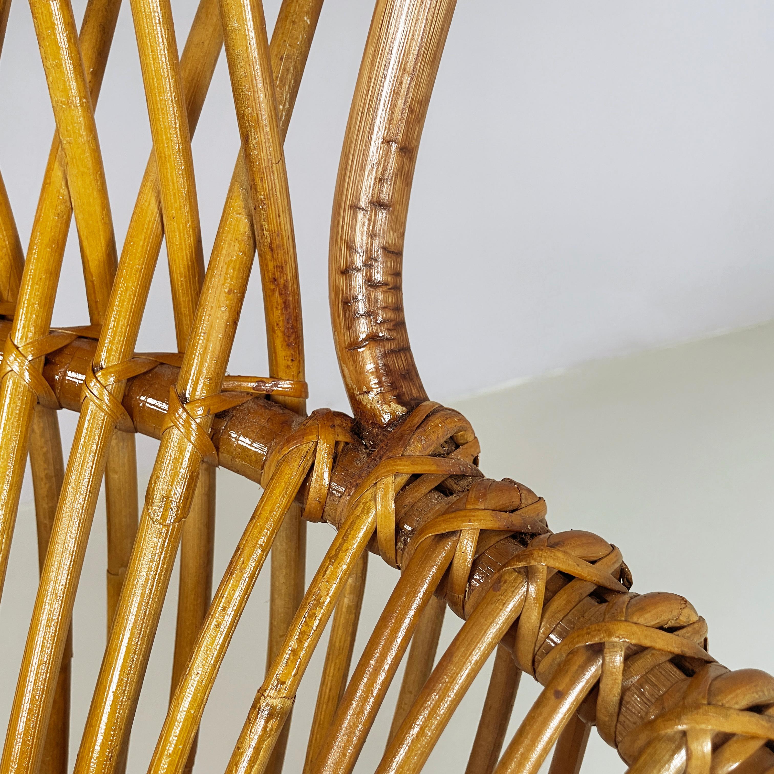 Italian mid-century modern Rattan armchair Margherita by Albini Bonacina, 1950s 6