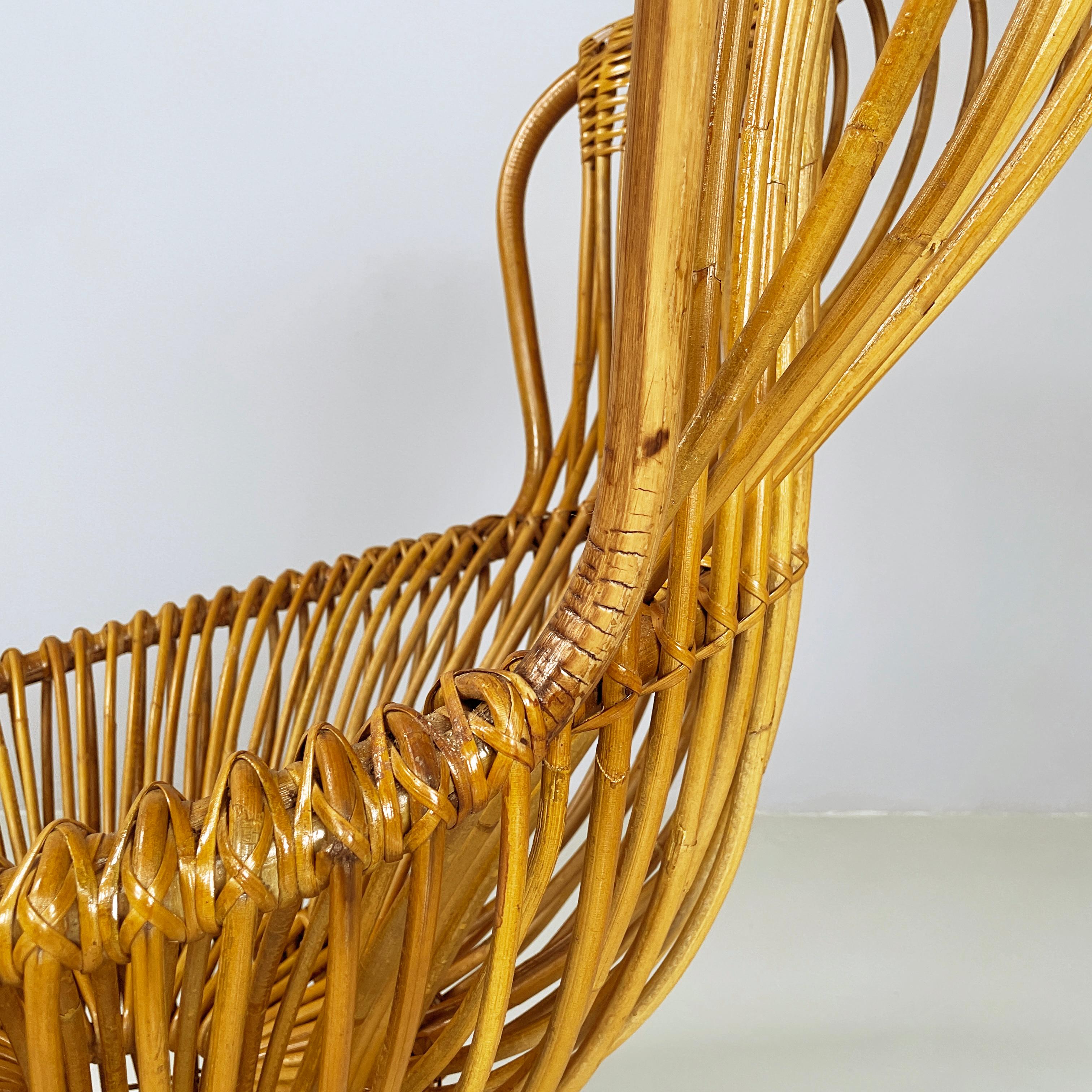 Italian mid-century modern Rattan armchair Margherita by Albini Bonacina, 1950s 7
