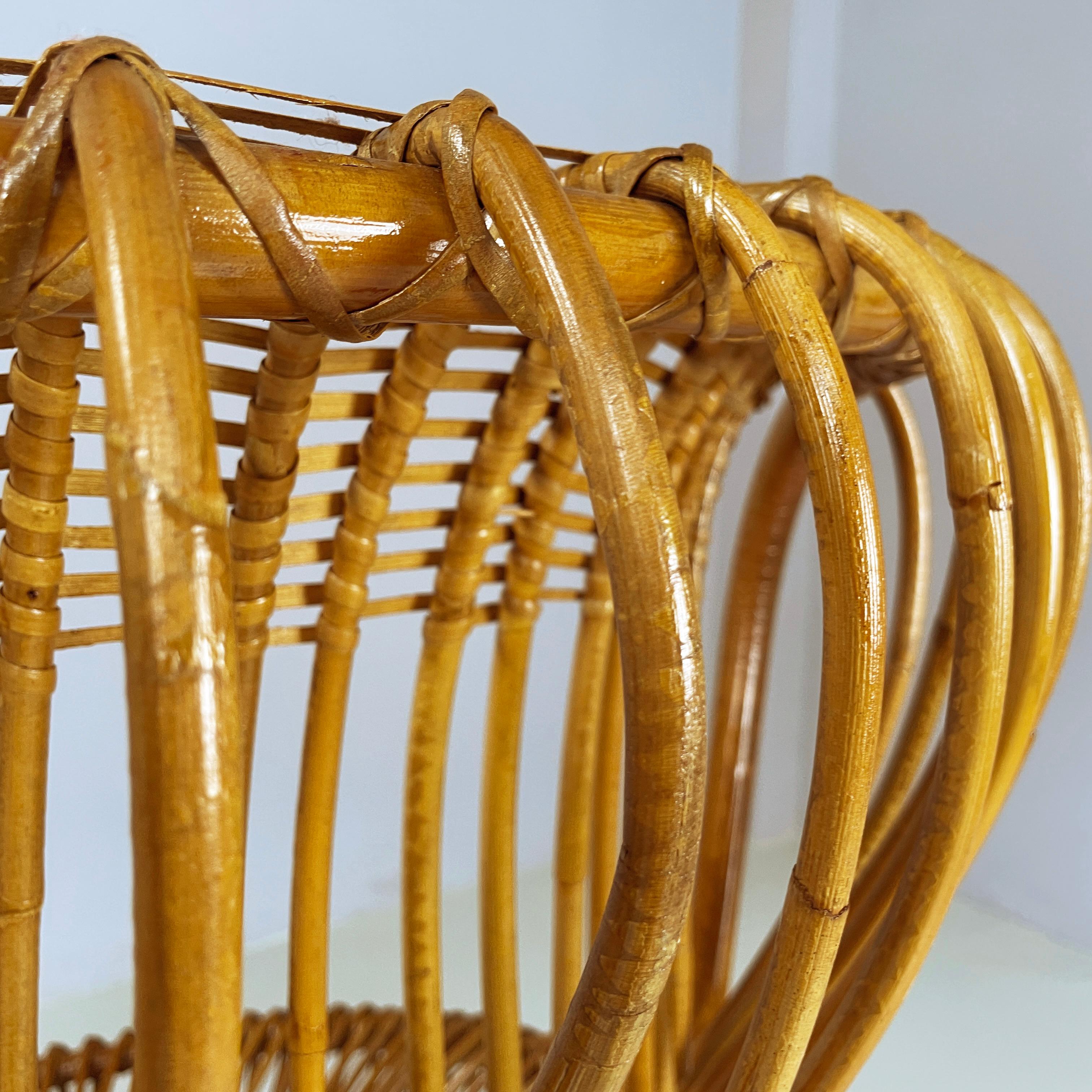 Italian mid-century modern Rattan armchair Margherita by Albini Bonacina, 1950s 8