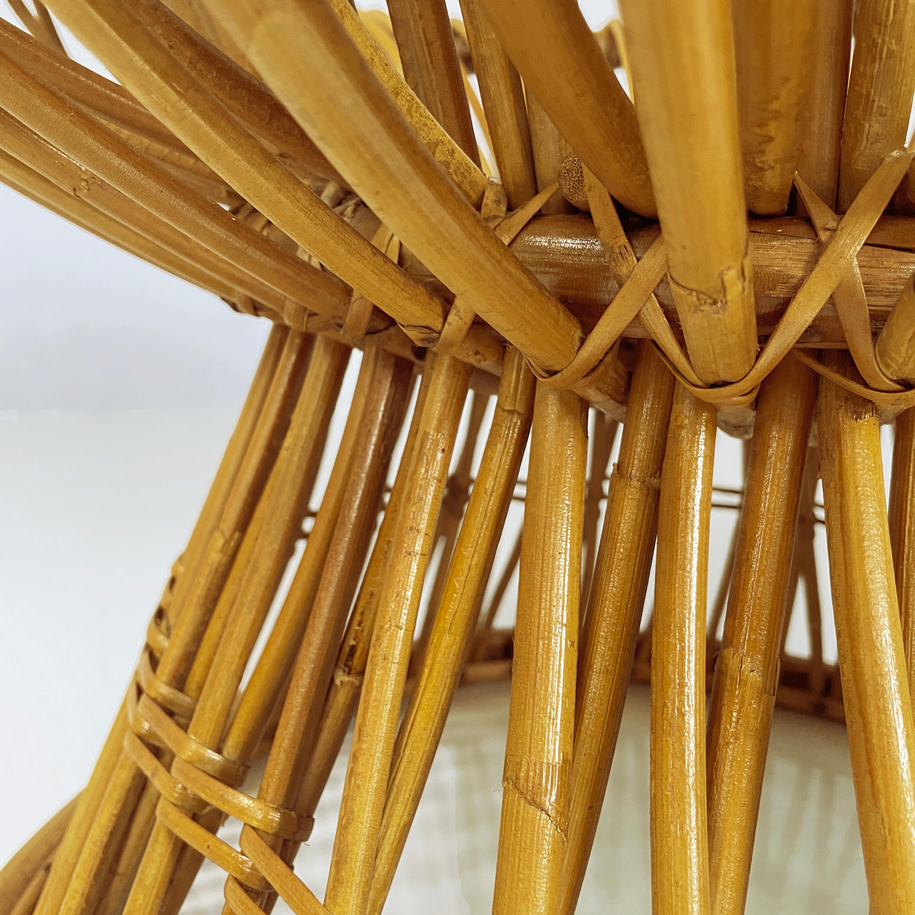Italian mid-century modern Rattan armchair Margherita by Albini Bonacina, 1950s 9
