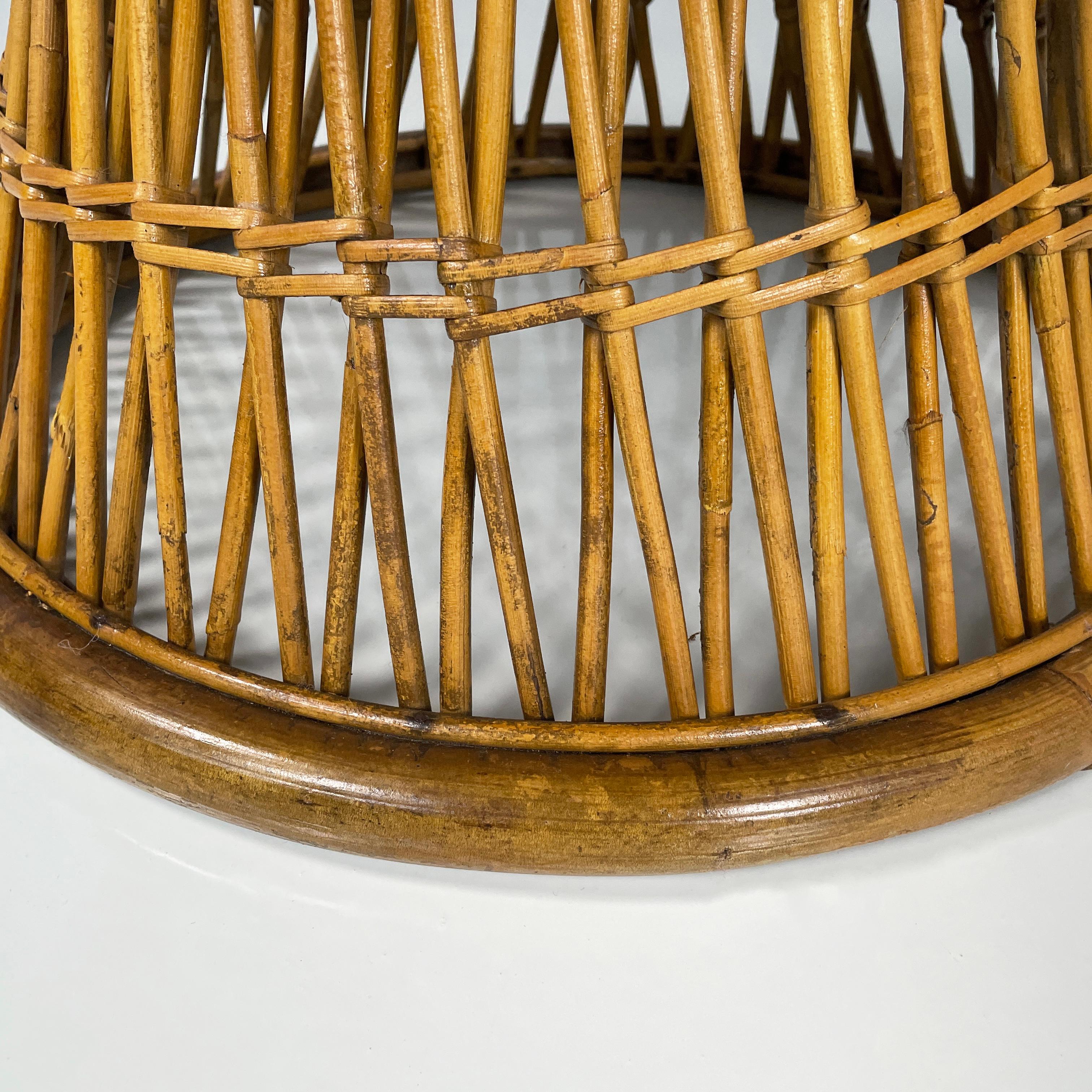 Italian mid-century modern Rattan armchair Margherita by Albini Bonacina, 1950s 10