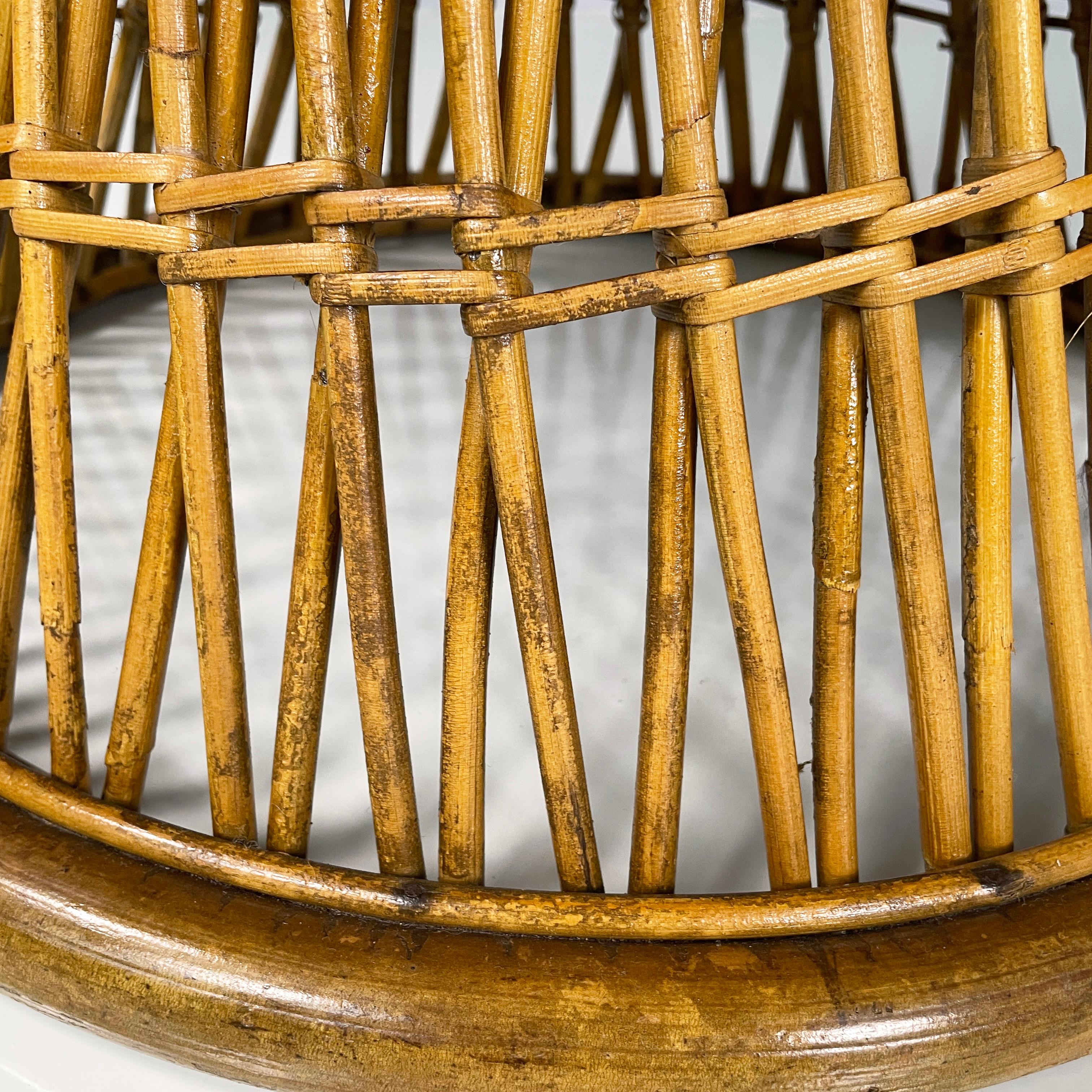 Italian mid-century modern Rattan armchair Margherita by Albini Bonacina, 1950s 11