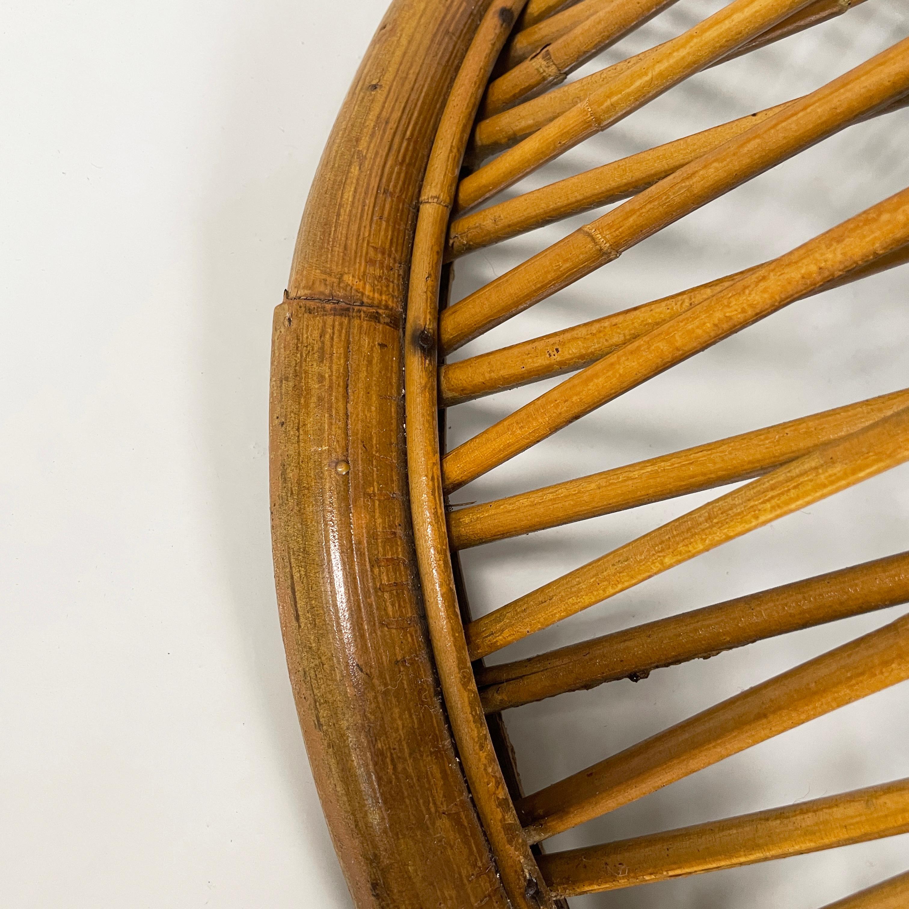 Italian mid-century modern Rattan armchair Margherita by Albini Bonacina, 1950s 12