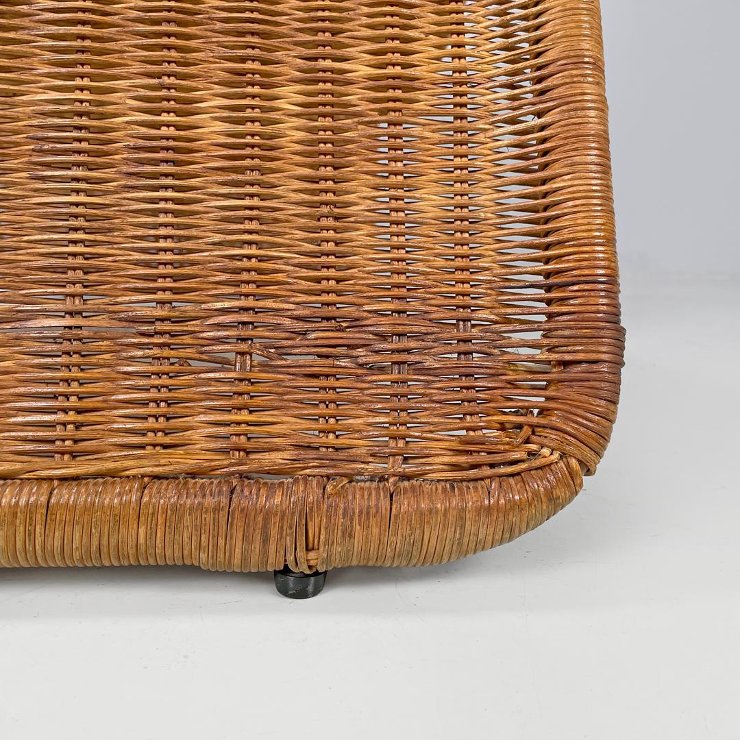 Italian mid-century modern rattan armchair P3 by Tito Agnoli for Bonacina, 1960s For Sale 10