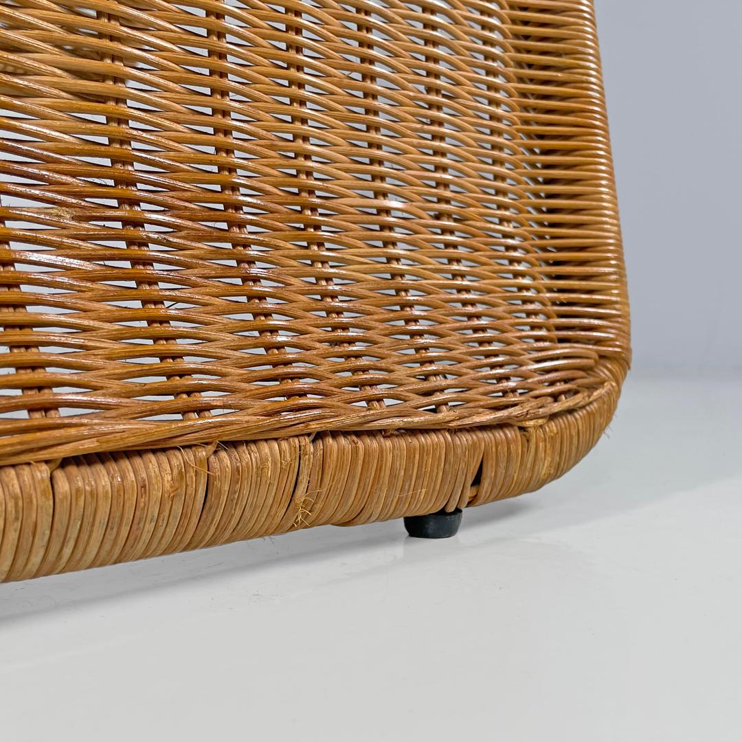 Italian mid-century modern rattan armchair P3 by Tito Agnoli for Bonacina, 1960s For Sale 12