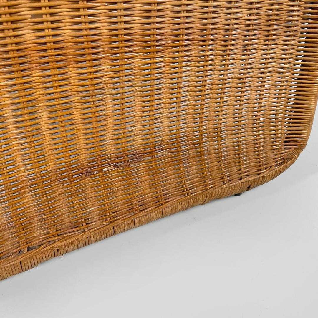 Italian mid-century modern rattan armchair P3 by Tito Agnoli for Bonacina, 1960s For Sale 13