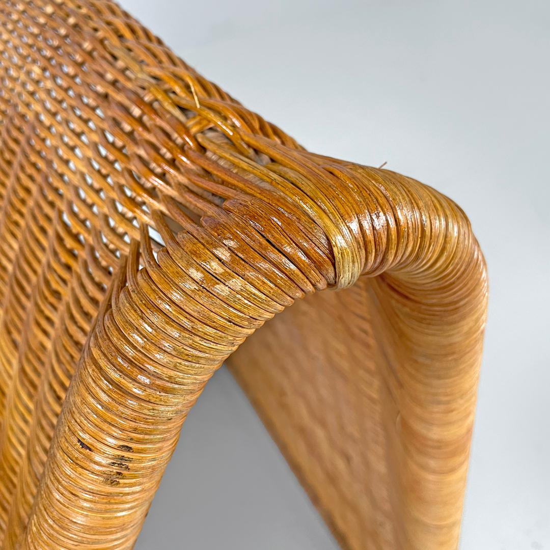Italian mid-century modern rattan armchair P3 by Tito Agnoli for Bonacina, 1960s For Sale 3