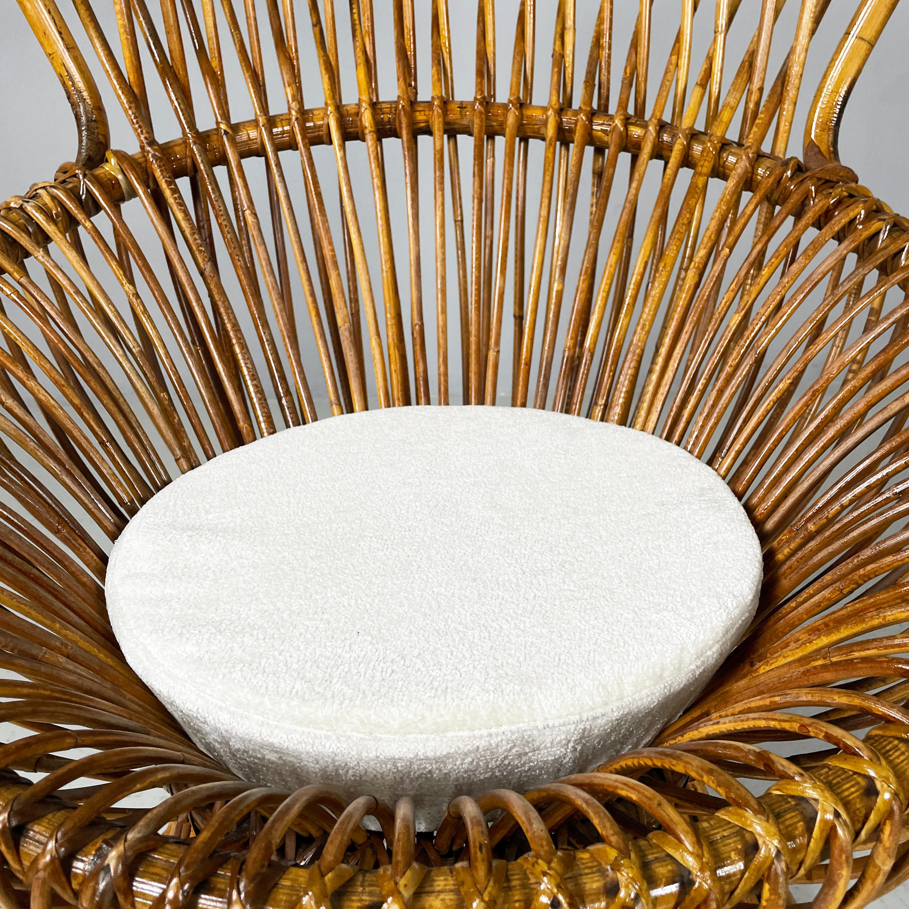 Italian mid-century modern rattan armchairs Margherita by Albini Bonacina, 1950s 5