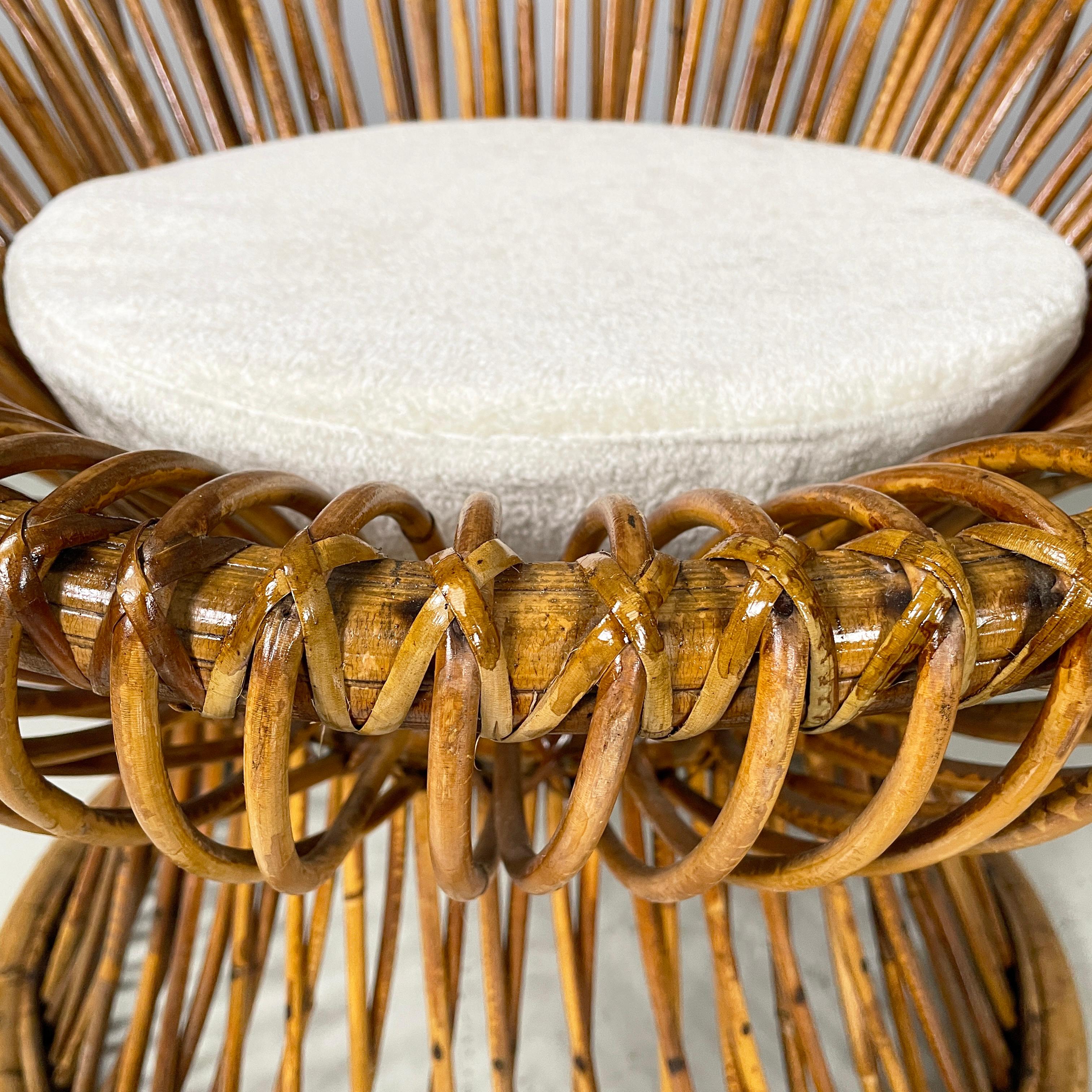 Italian mid-century modern rattan armchairs Margherita by Albini Bonacina, 1950s 6