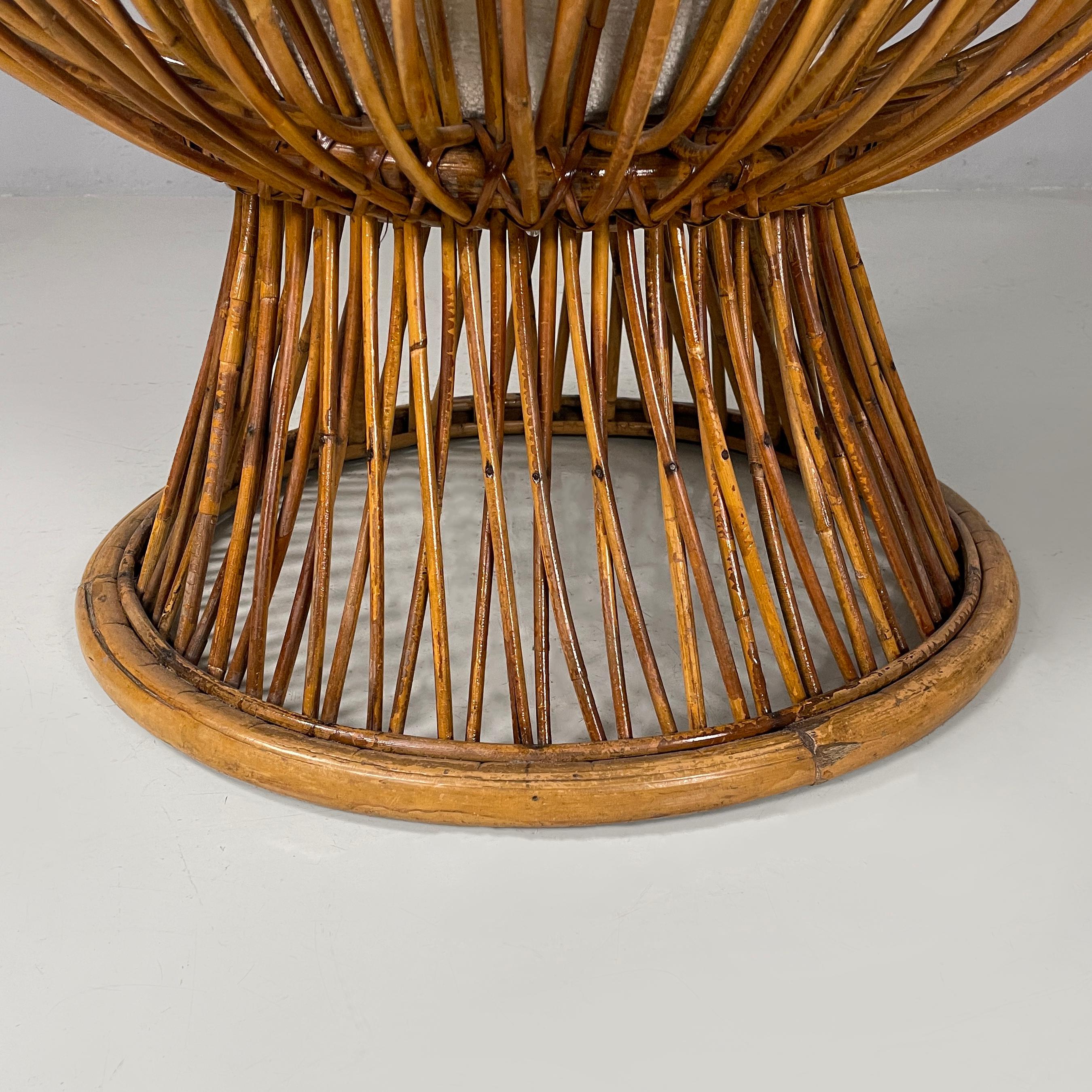 Italian mid-century modern rattan armchairs Margherita by Albini Bonacina, 1950s 10