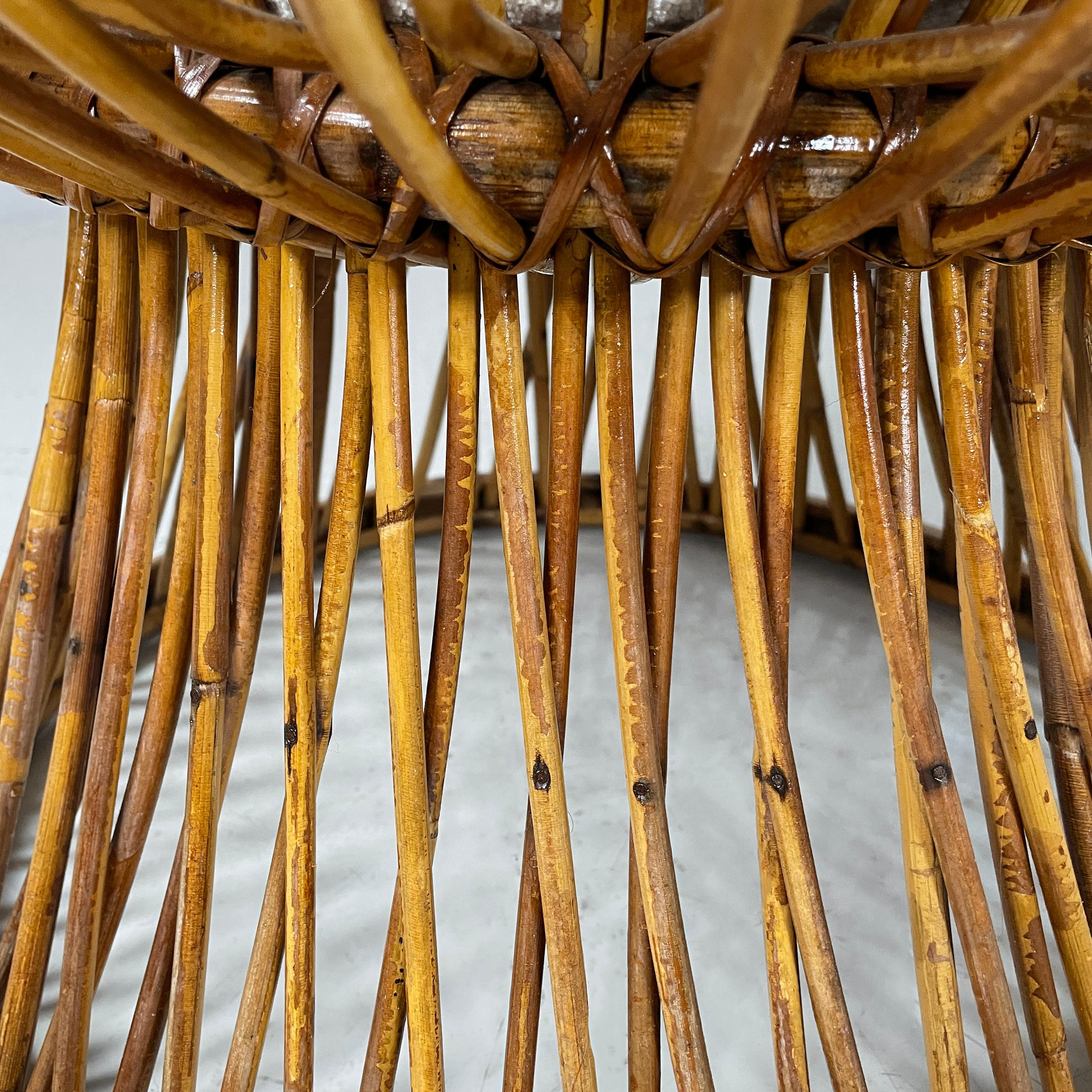 Italian mid-century modern rattan armchairs Margherita by Albini Bonacina, 1950s 11