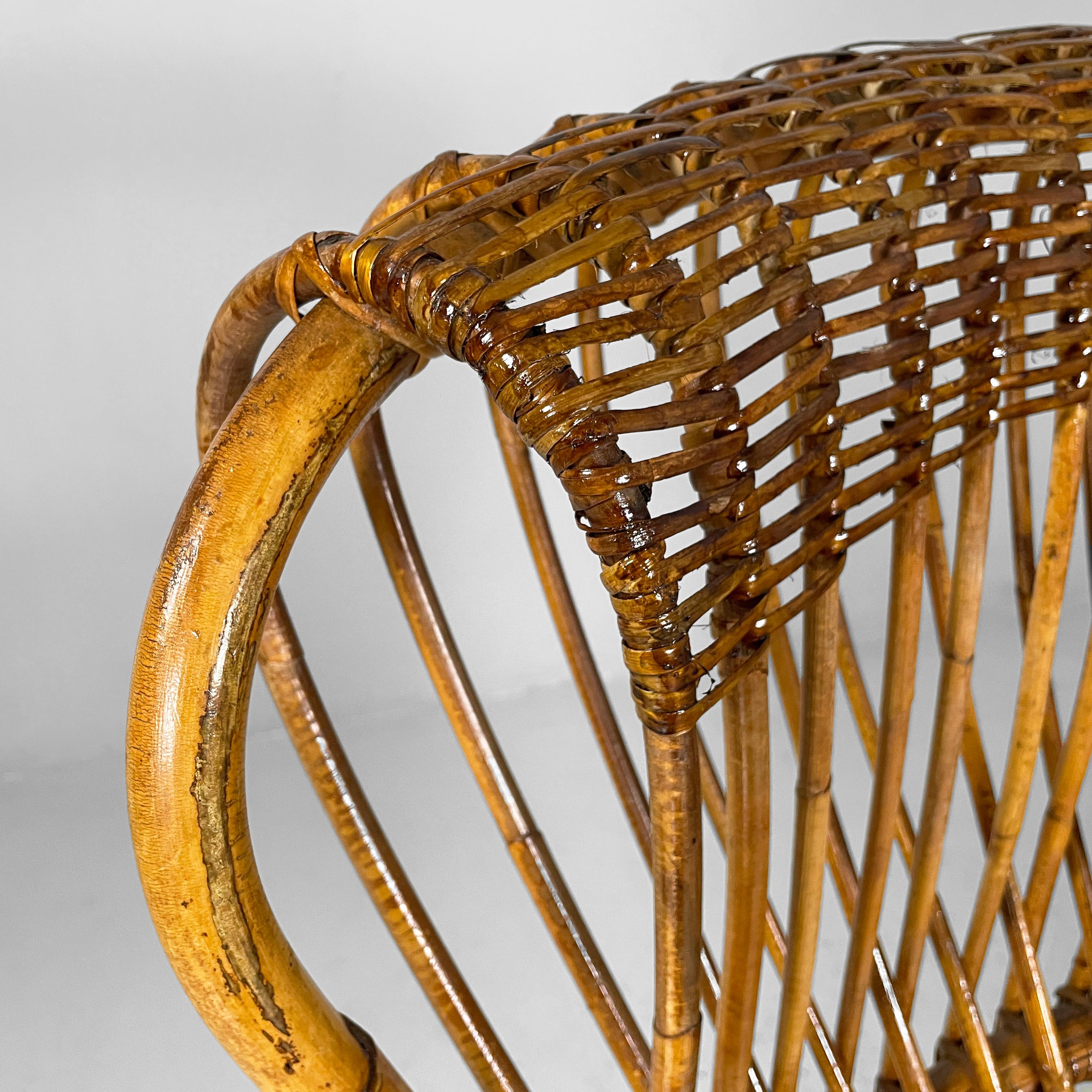Italian mid-century modern rattan armchairs Margherita by Albini Bonacina, 1950s 2