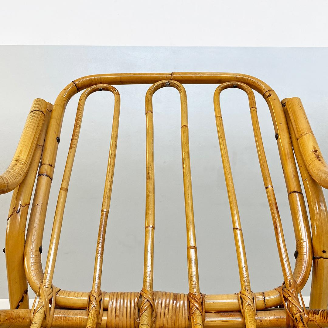 Italian Mid-Century Modern Rattan Armchairs with Armrests, 1960s 6