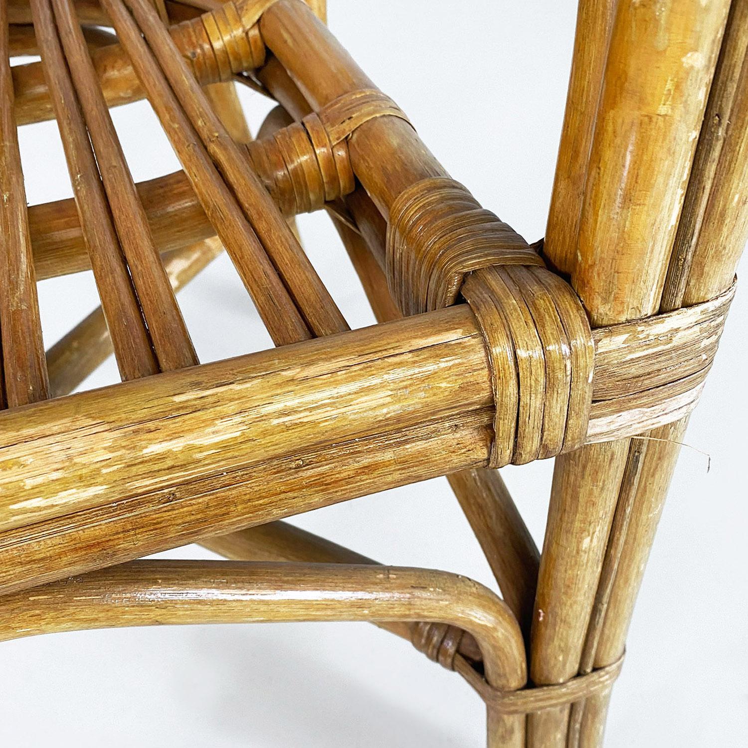 Italian mid-century modern rattan armchairs with curved armrests, 1960s For Sale 14