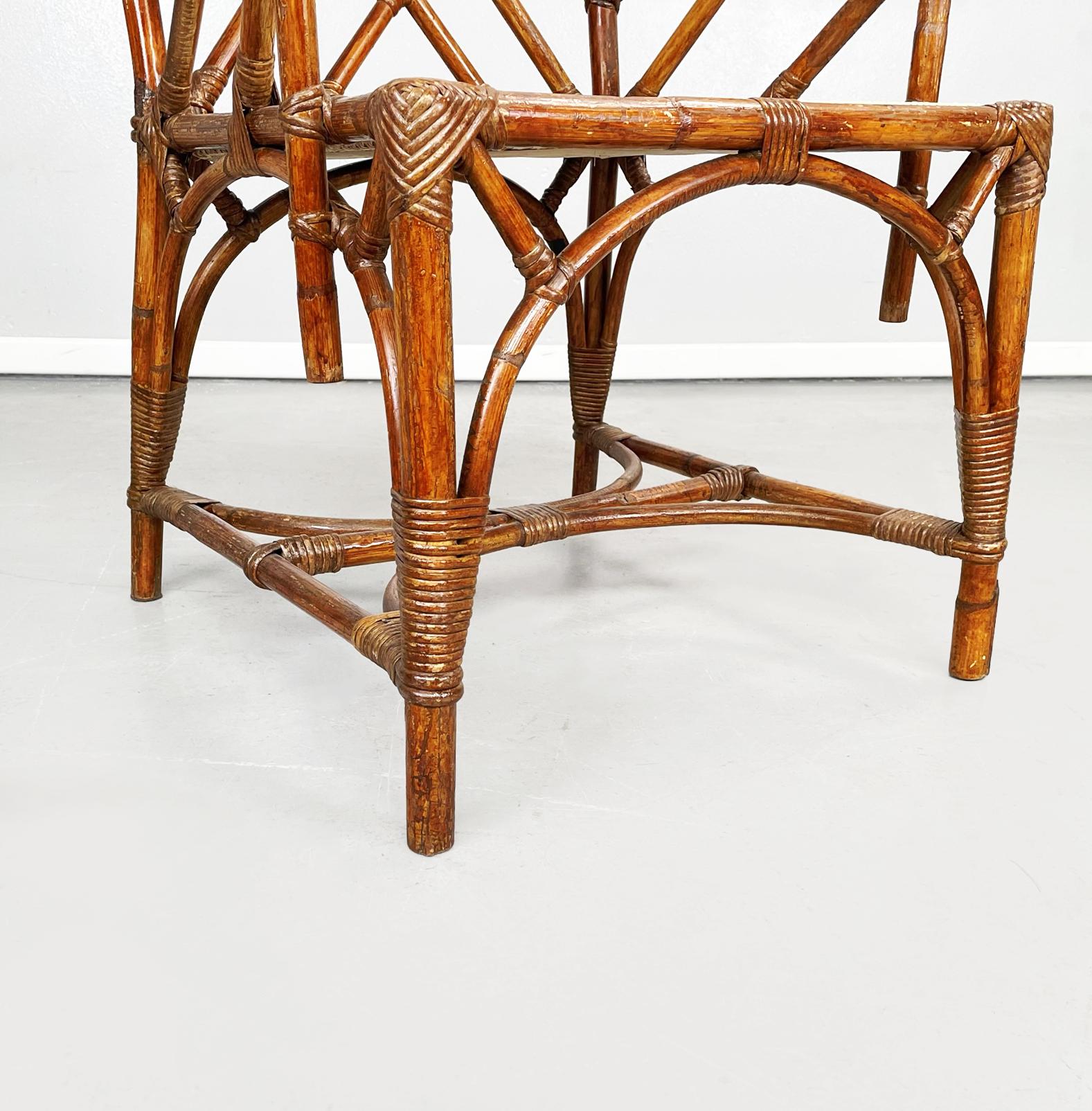 Italian Mid-Century Modern Rattan, Bamboo and Straw Chairs, 1960s 11