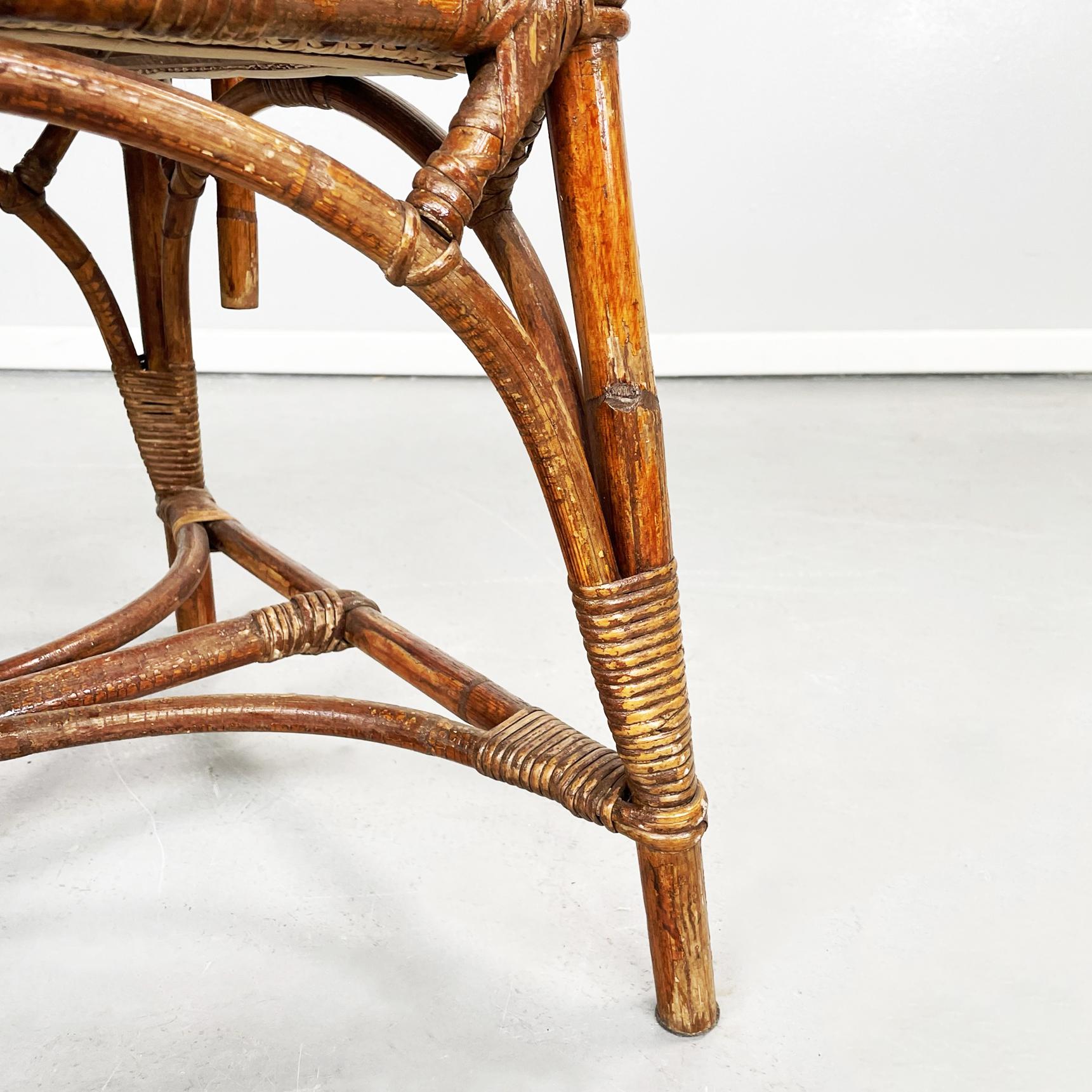 Italian Mid-Century Modern Rattan, Bamboo and Straw Chairs, 1960s 12