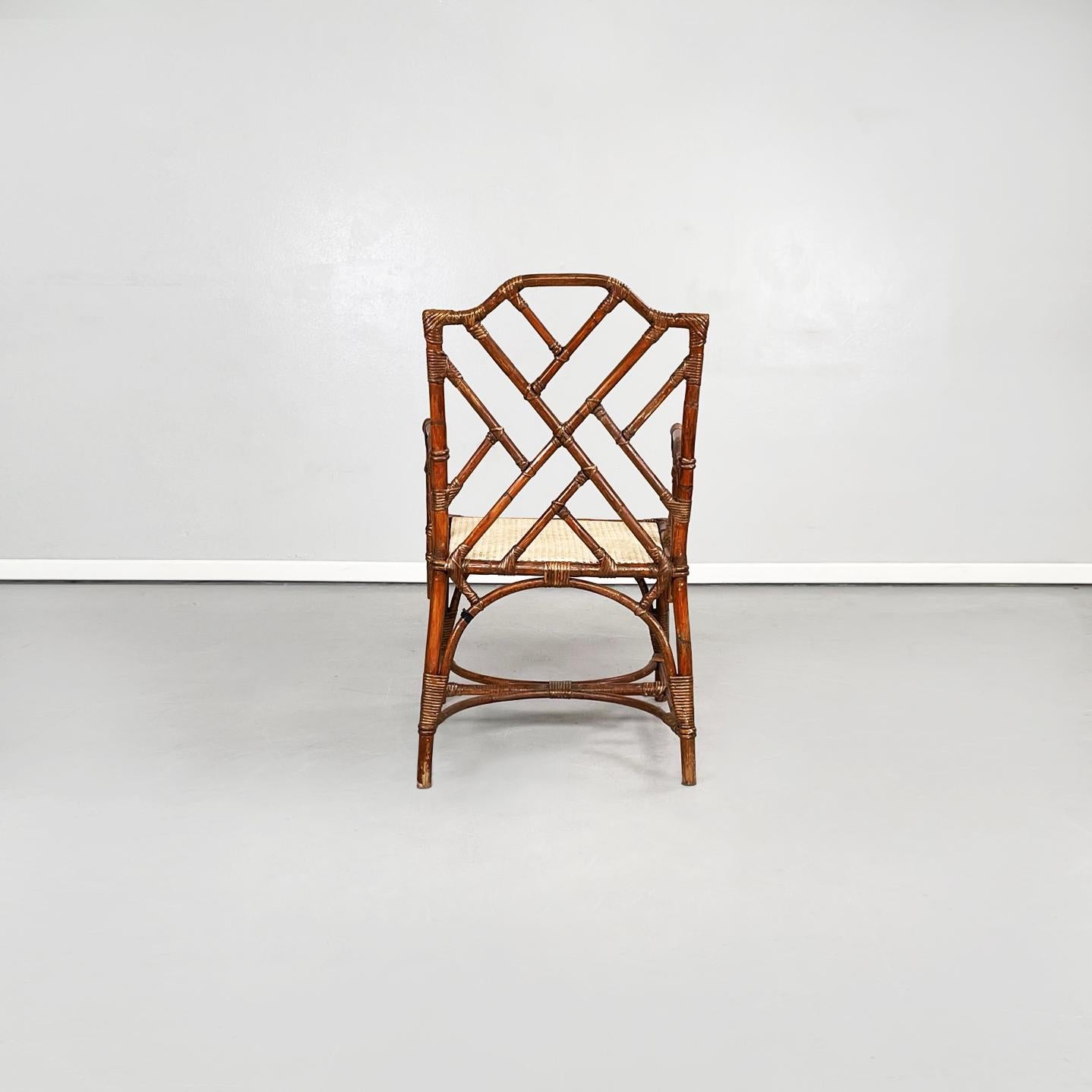 Italian Mid-Century Modern Rattan, Bamboo and Straw Chairs, 1960s 1