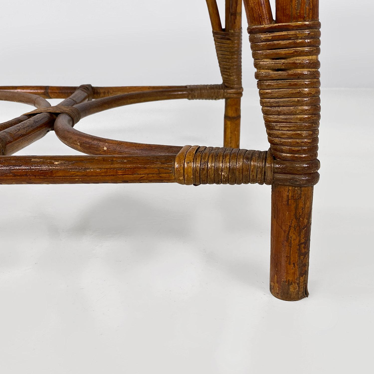 Italienische Sessel aus Rattan, Bambus und Wiener Stroh aus der Mitte des Jahrhunderts, 1960er Jahre im Angebot 14