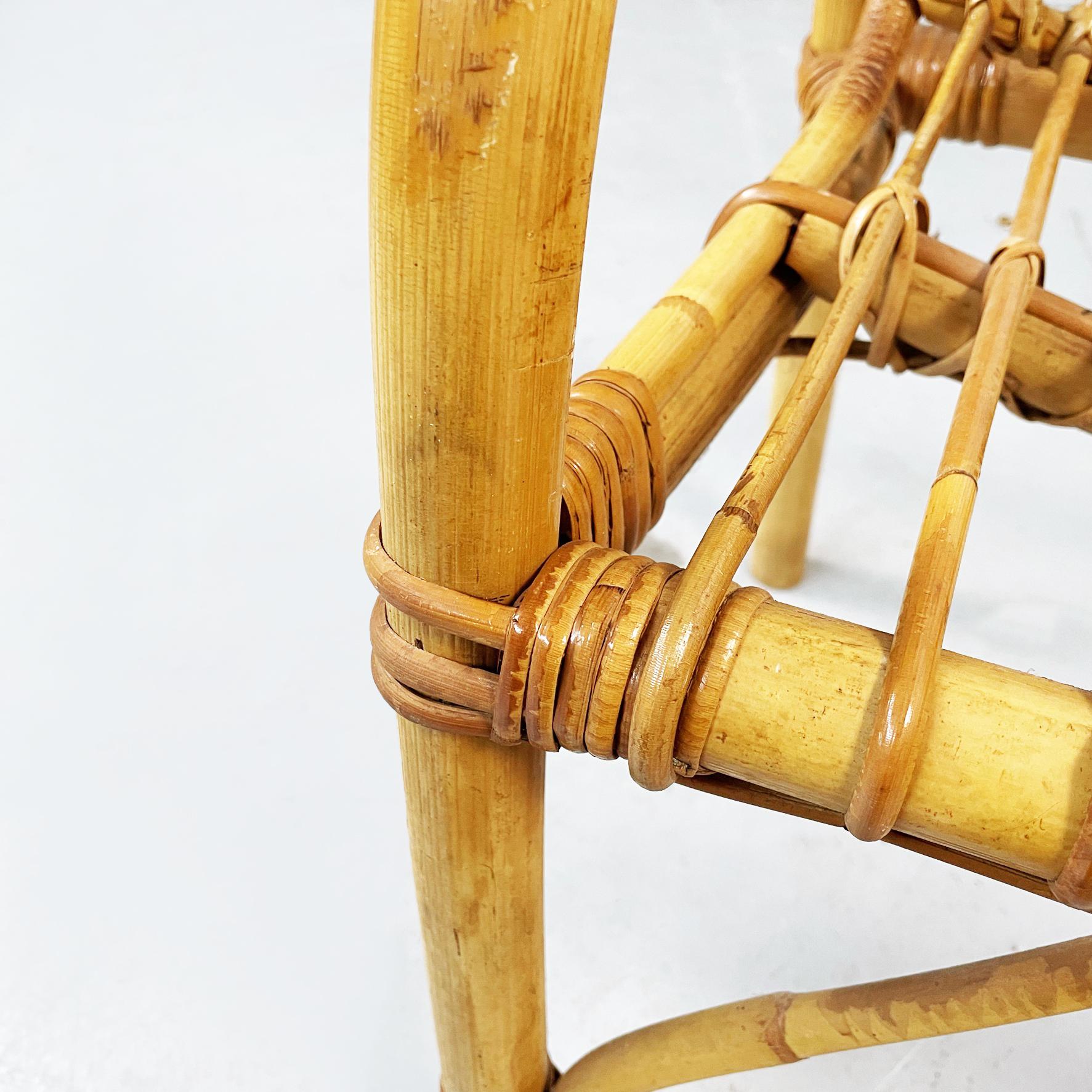 Italian Mid-Century Modern Rattan Bench with Armrests, 1960s 3