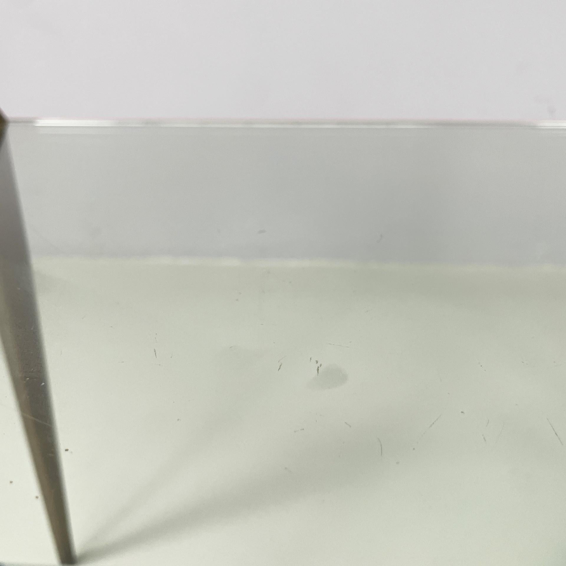 Italian mid-century modern rectangular coffe table in glass and brass, 1950s For Sale 5