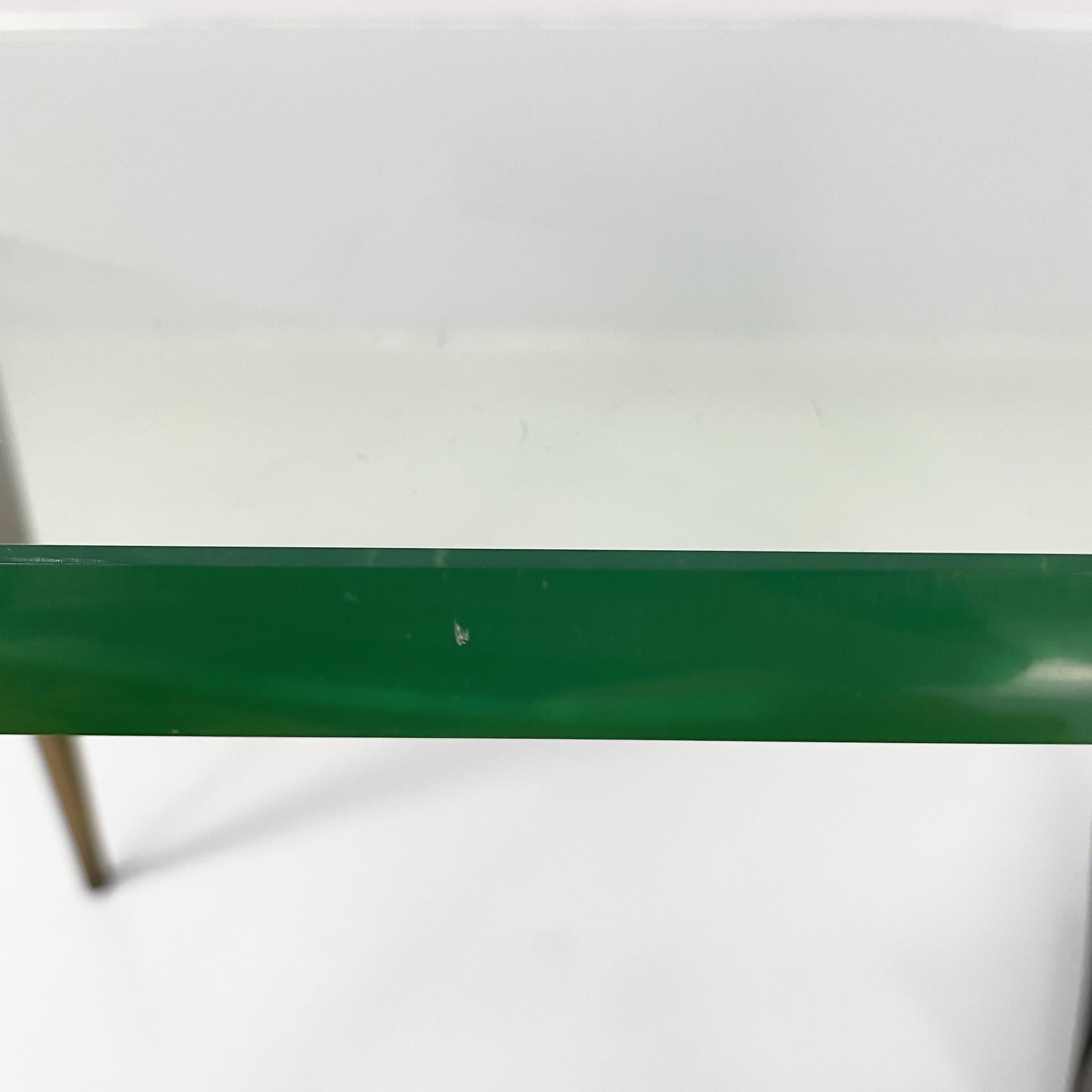 Italian mid-century modern rectangular coffe table in glass and brass, 1950s For Sale 6