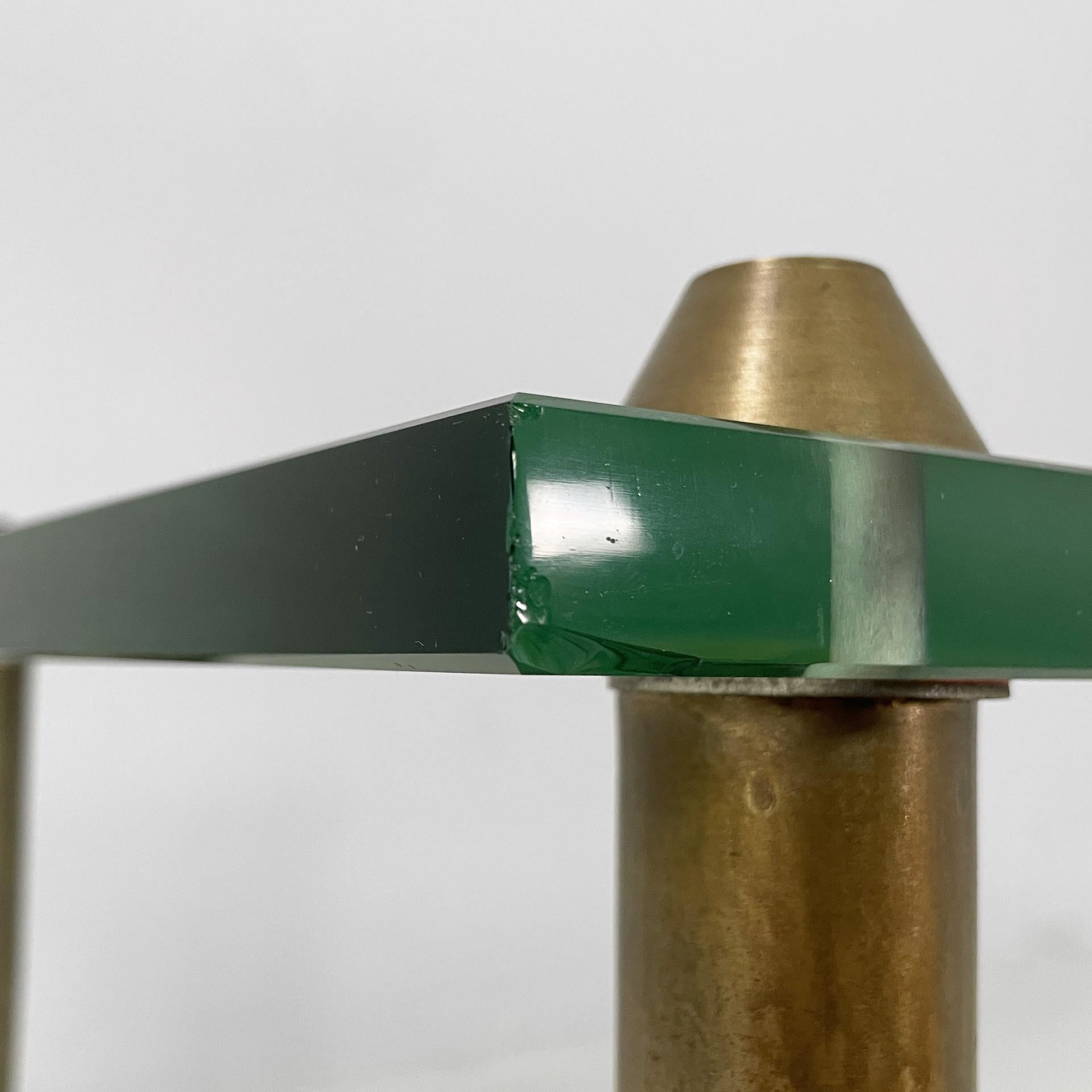 Italian mid-century modern rectangular coffe table in glass and brass, 1950s For Sale 3