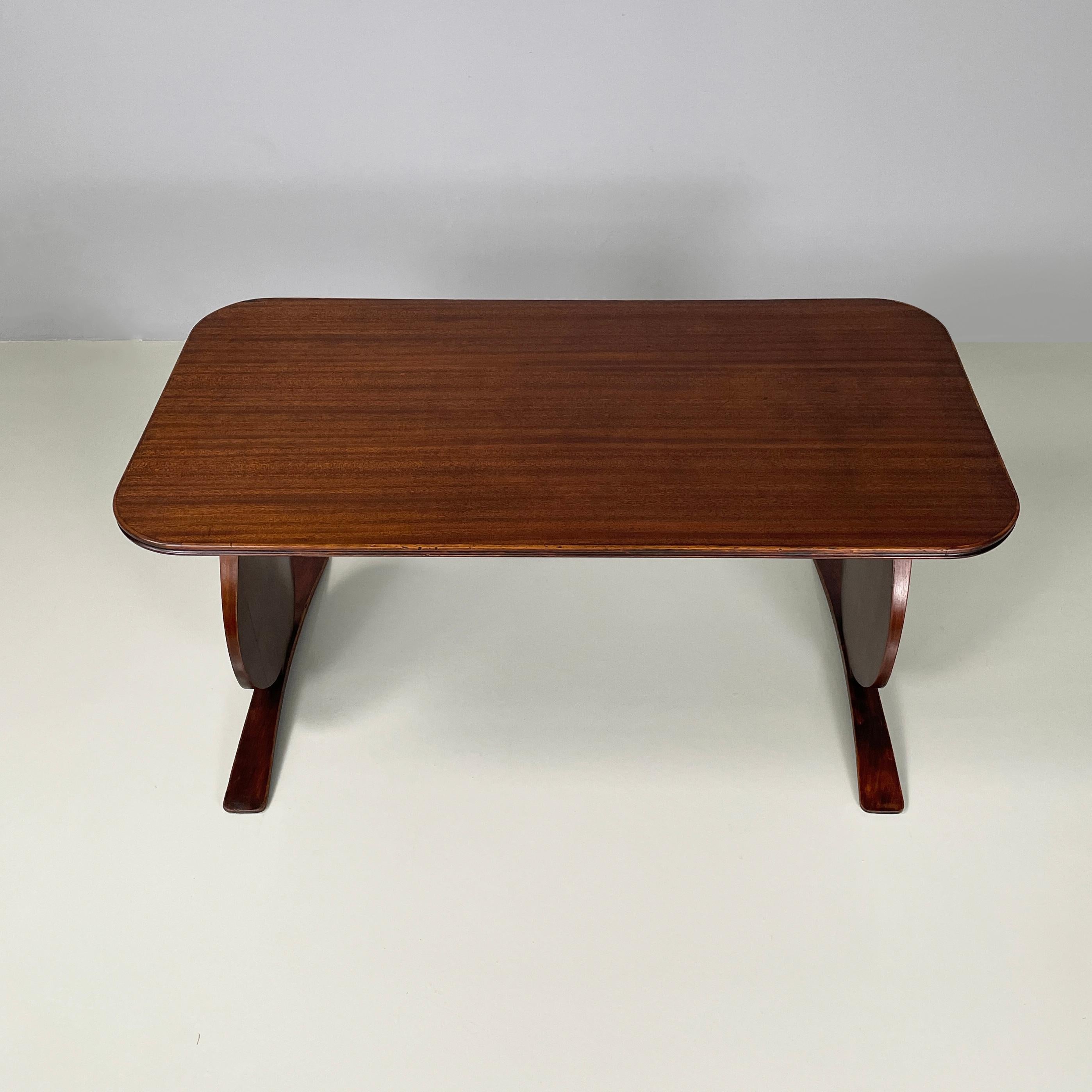 Mid-Century Modern Italian mid-century modern rectangular coffee table in wood, 1950s For Sale