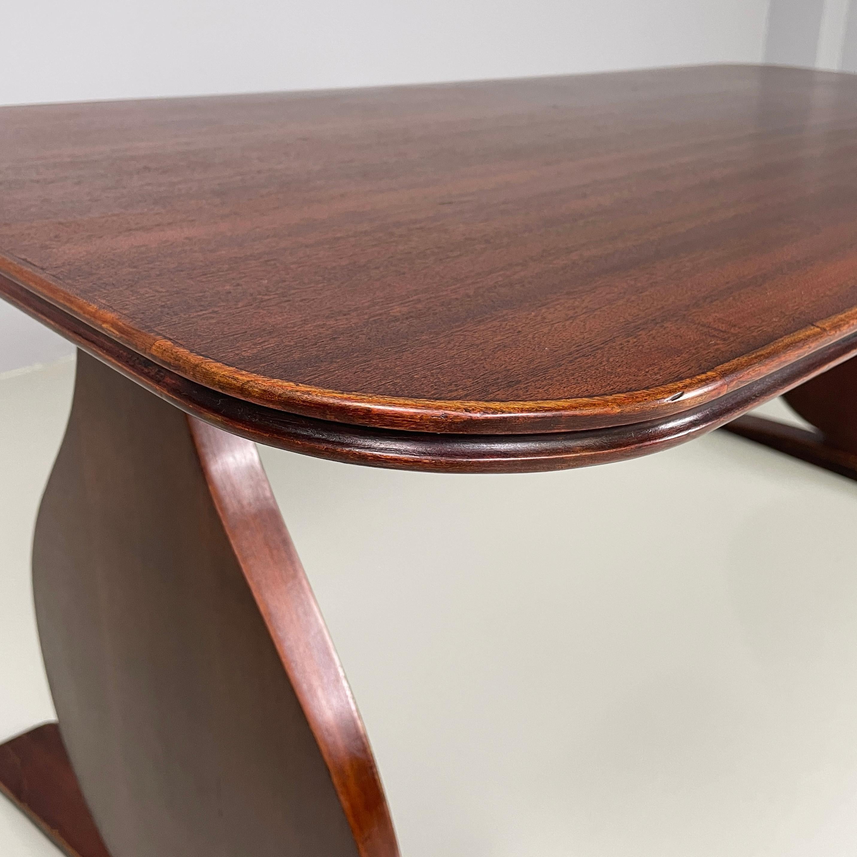 Mid-20th Century Italian mid-century modern rectangular coffee table in wood, 1950s For Sale