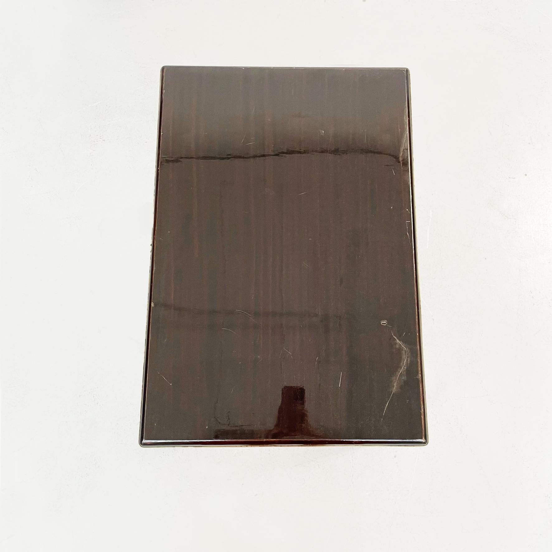 Mesa de centro rectangular italiana de mediados de siglo en madera y latón, años 50 en Bueno estado para la venta en MIlano, IT