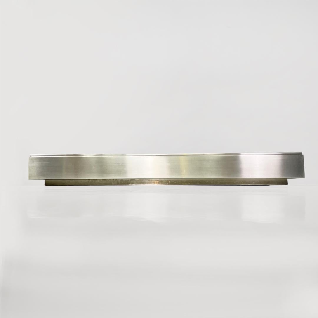 Métal Italian mid-century modern rectangular metal coffee table, 1970s en vente