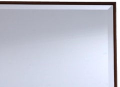 Italian Mid-Century Modern Rectangular Oak Frame Faceted Mirror