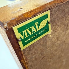 Italian mid century modern rectangular rattan wall mirror by Vivai del Sud, 1960