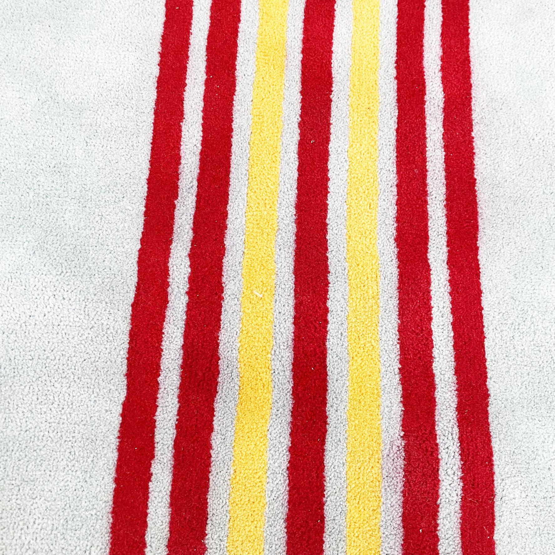 Italian Mid-Century Modern Rectangular Short Pile Carpet Yellow Green Red, 1980s For Sale 4