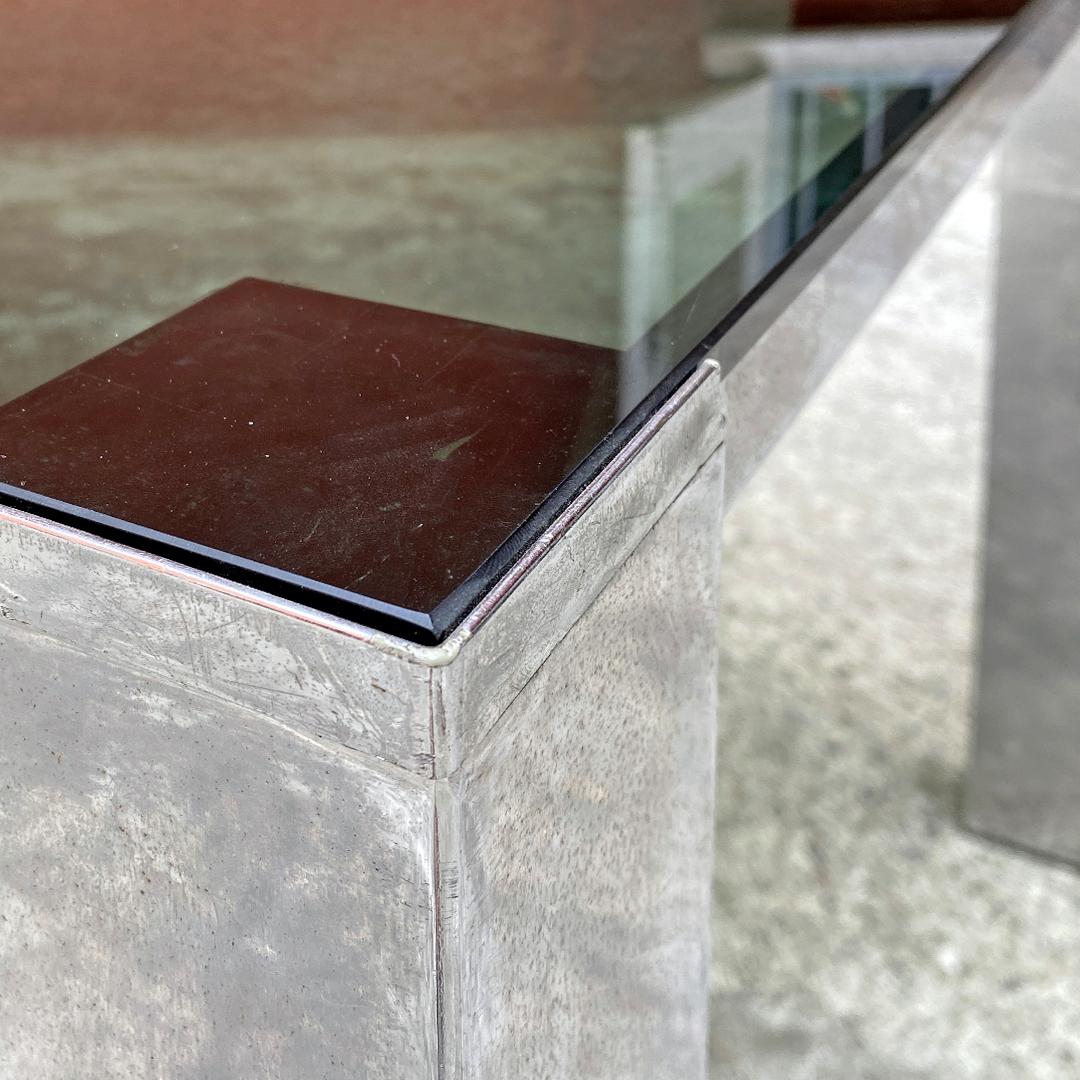 Italian Mid-Century Modern Rectangular Table with Smoked Glass Top, 1970s 3