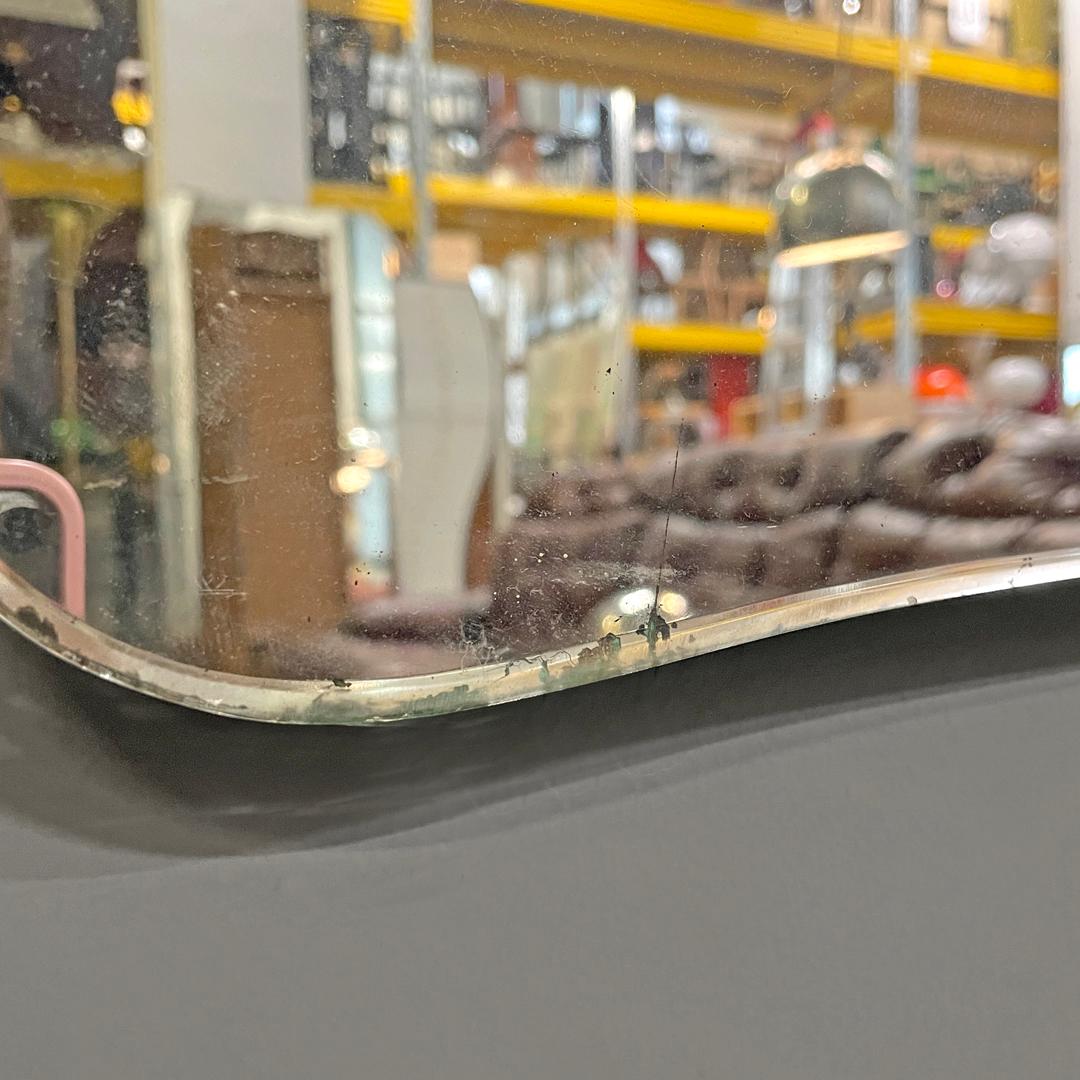 Miroir mural rectangulaire à coins arrondis, italien et moderne du milieu du siècle dernier, années 1950. en vente 10