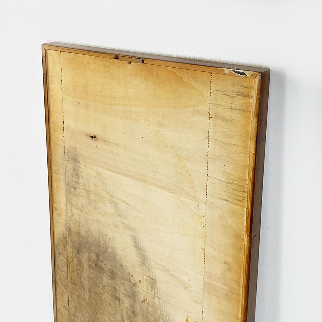 Italian Mid-Century Modern Rectangular Wood Frame Wall Mirror, 1960s For Sale 6