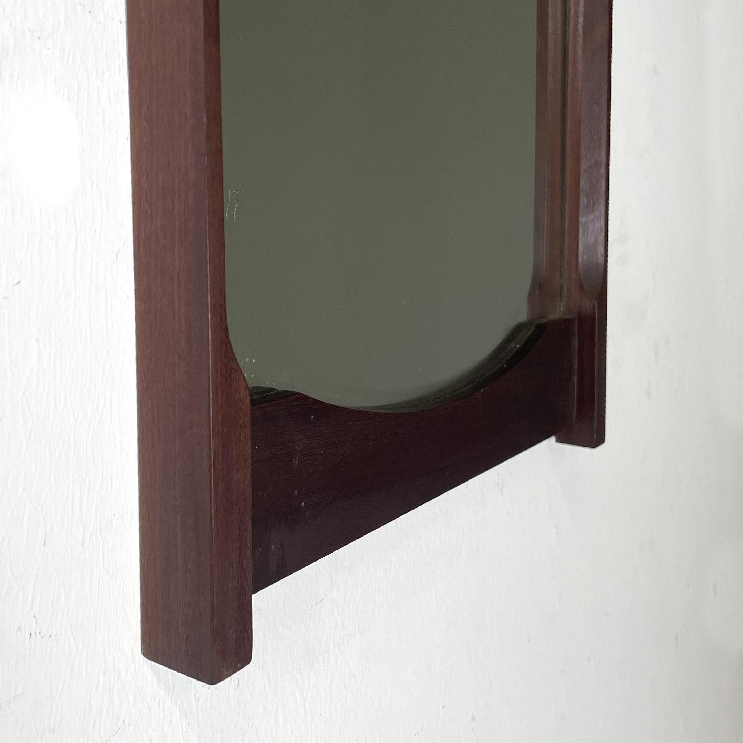 Italian mid-century modern rectangular wooden wall mirror, 1960s 6