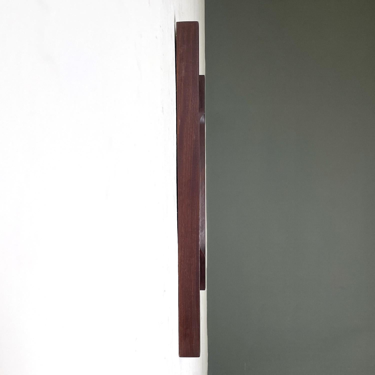 Mid-20th Century Italian mid-century modern rectangular wooden wall mirror, 1960s