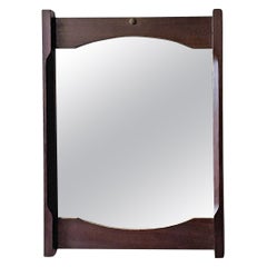 Italian mid-century modern rectangular wooden wall mirror, 1960s