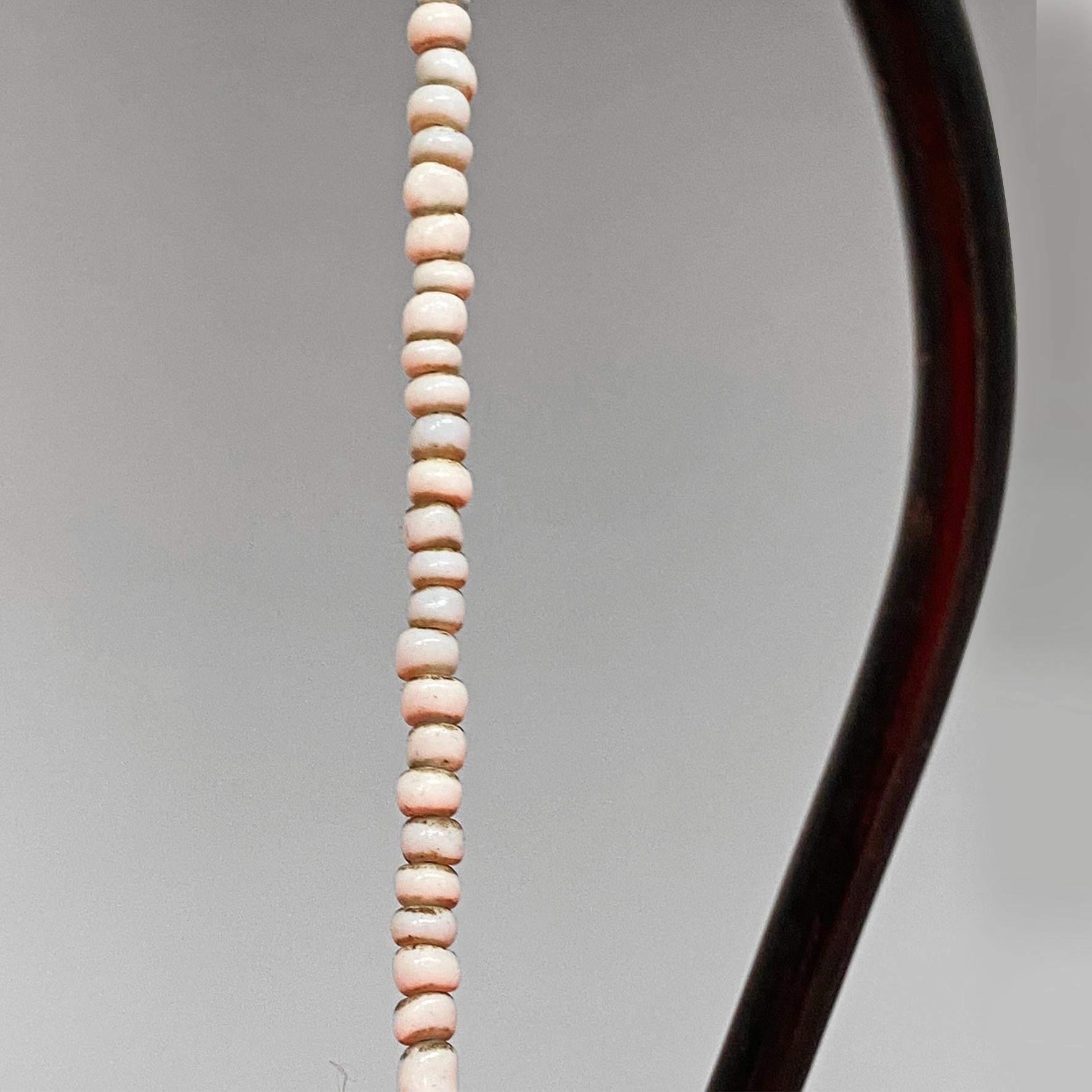 Italian mid-century modern red and white chandelier with bead decoration, 1960s in vendita 6