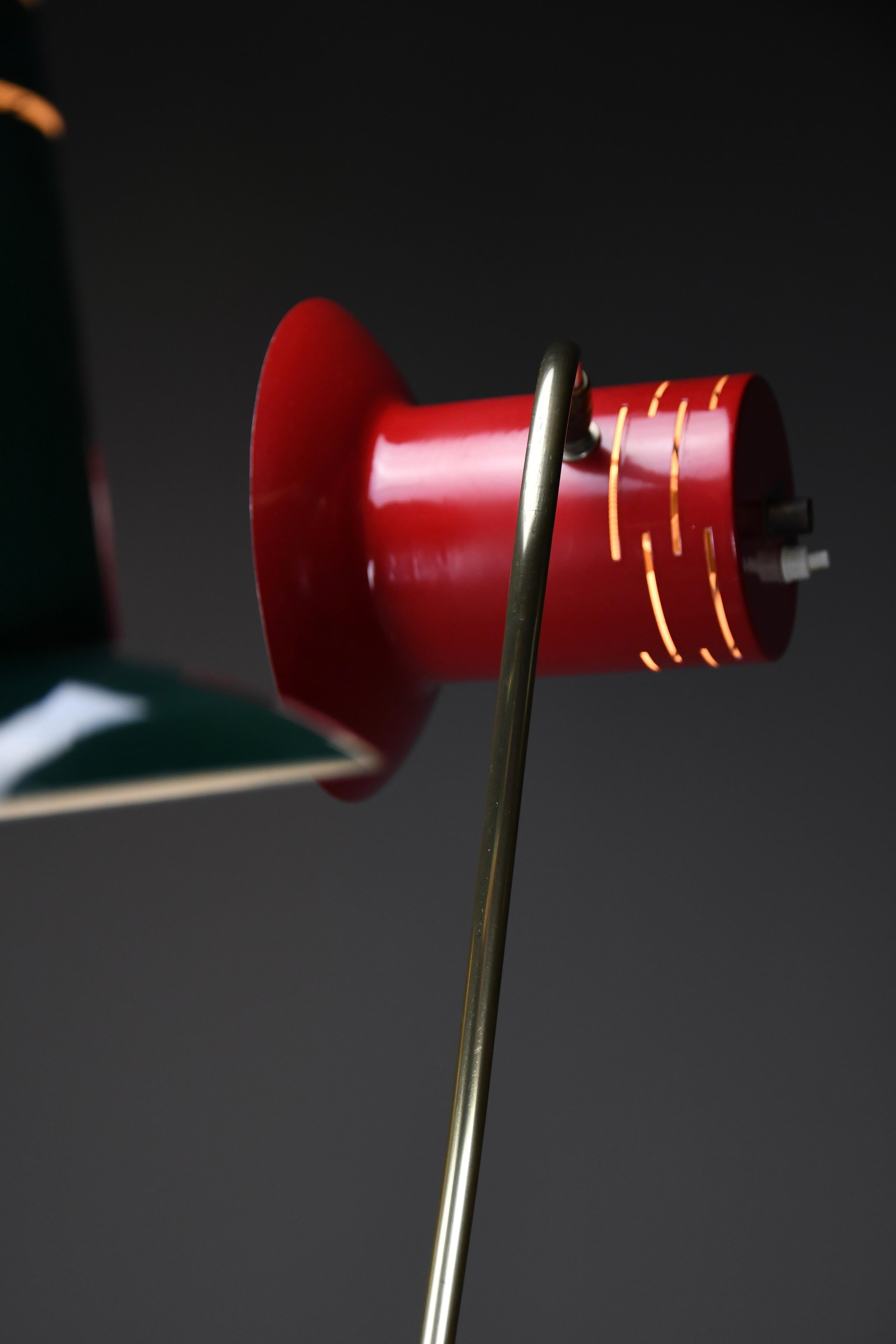 Italian Mid Century Modern Red Green and Yellow Floor Lamp by Lumi For Sale 9