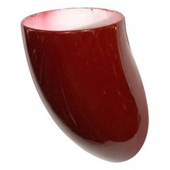 Italian Mid-Century Modern Red Jasper Enamel Cylindrical Sconce Italian Mid-Century Modern Red Jasper Enamel Cylindrical Sconce